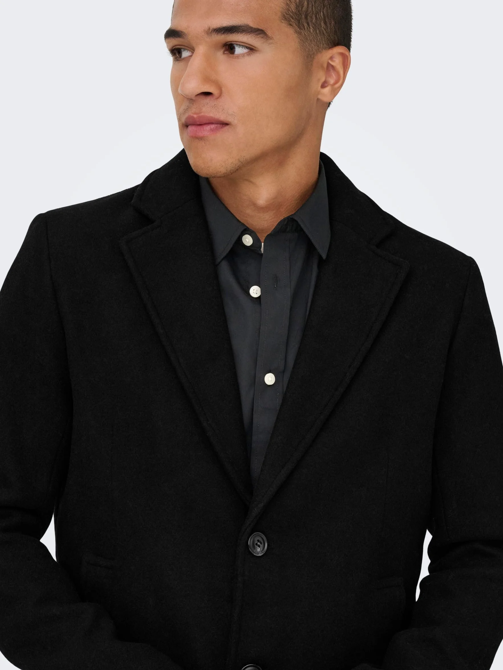 ONLY & SONS Onsmatthew Wool Coat OTW Noos męski płaszcz, czarny, M
