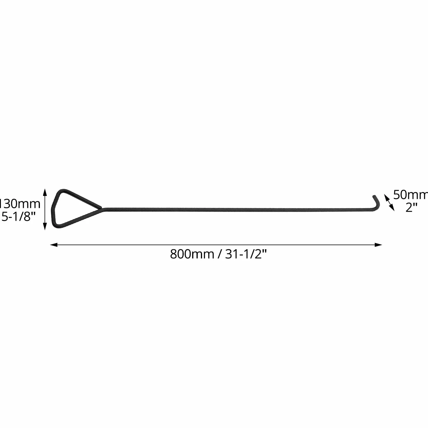 QWORK® 2 sztuki 80 cm haki na pokrywę włazów z końcówką, 45 # stalowe haki na pokrywę włazu, dla trwałości