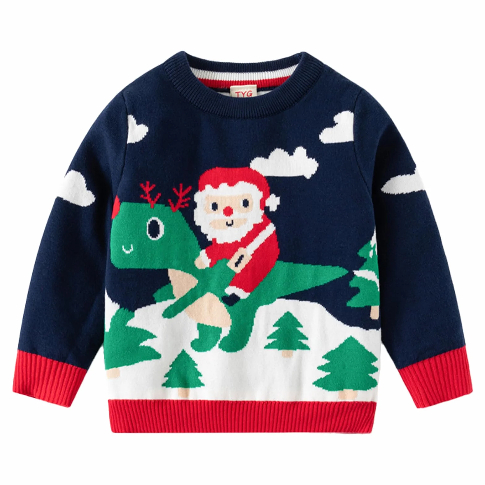 JiAmy Dziecko Boże Narodzenie Bluza z dzianiny Baby Winter Sweter Długi Rękaw Jeleń Stroje 1-6 lat