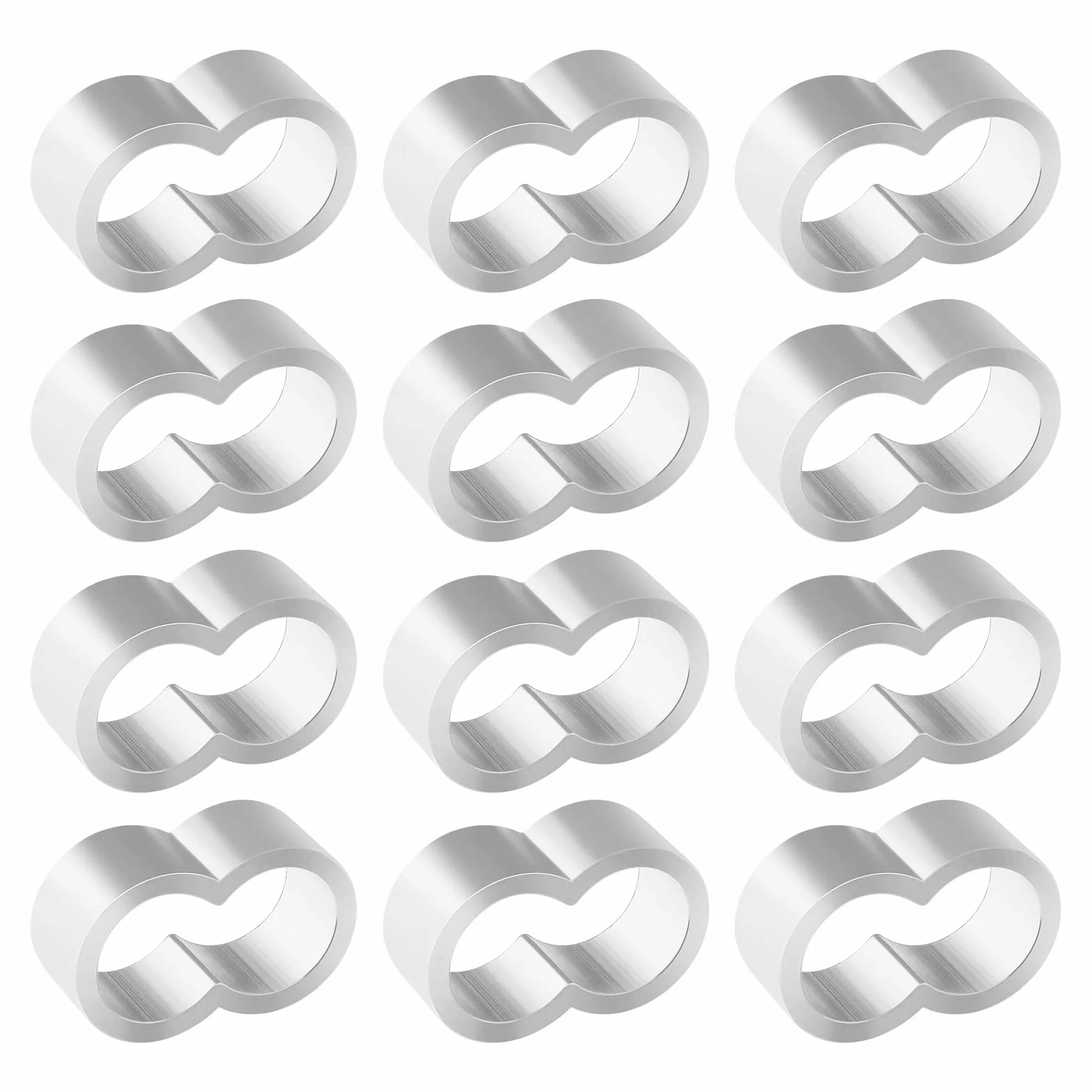50 szt. zaciski dławika linowego aluminiowe zaciski do prasy kompatybilne z linami napinającymi 8 mm, tulejami zaciskowymi, akcesoria srebrne