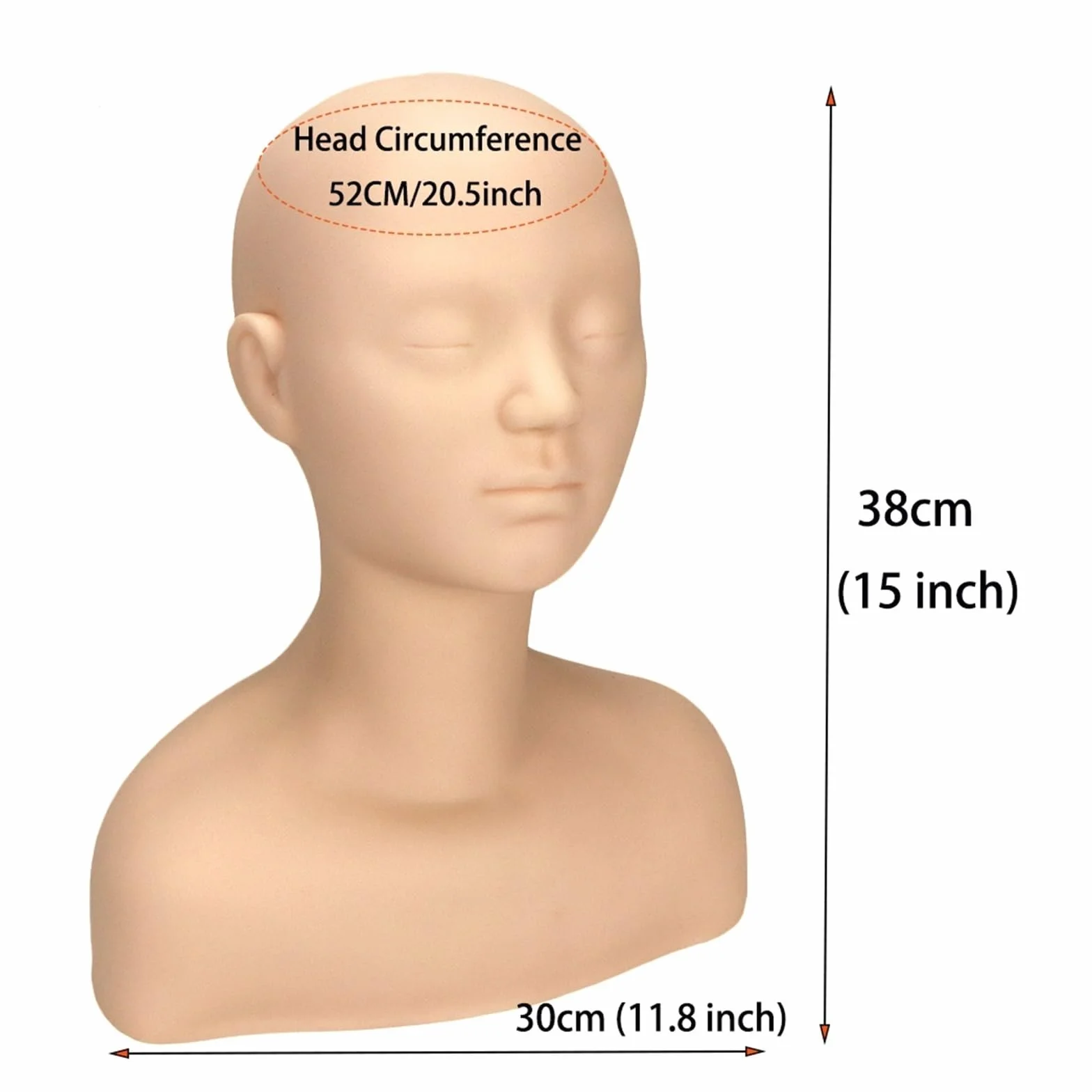 Soft Silicone Massage Training Mannequin Head With Shoulder Professional Cosmetology Make Up Practice Doll Head For Hairdressers(One Message Head A)