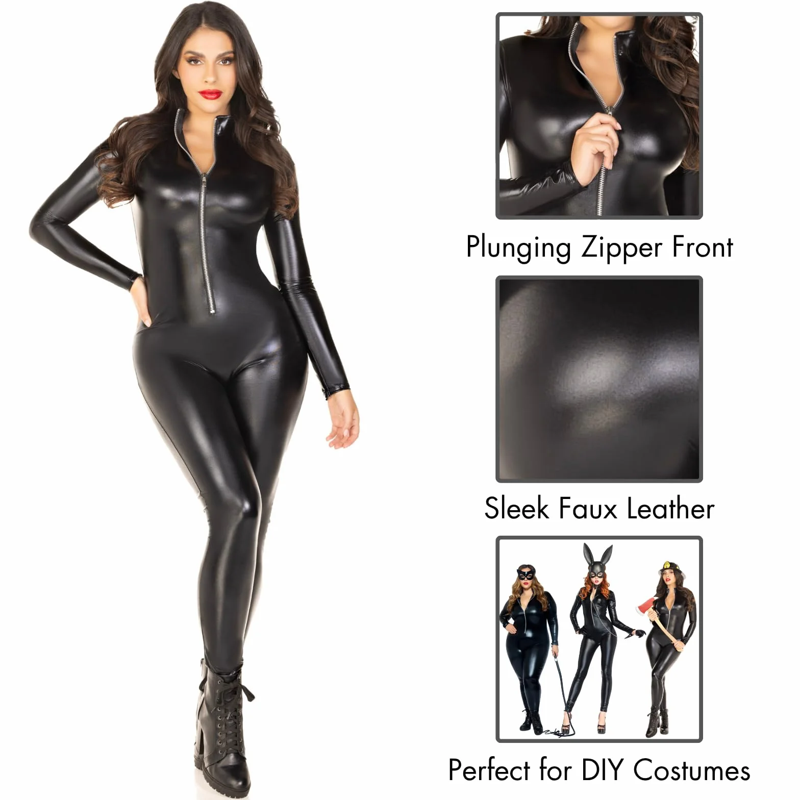 Leg Avenue kostiumy Kobiety Wetlook Catsuit (1 w zestawie)