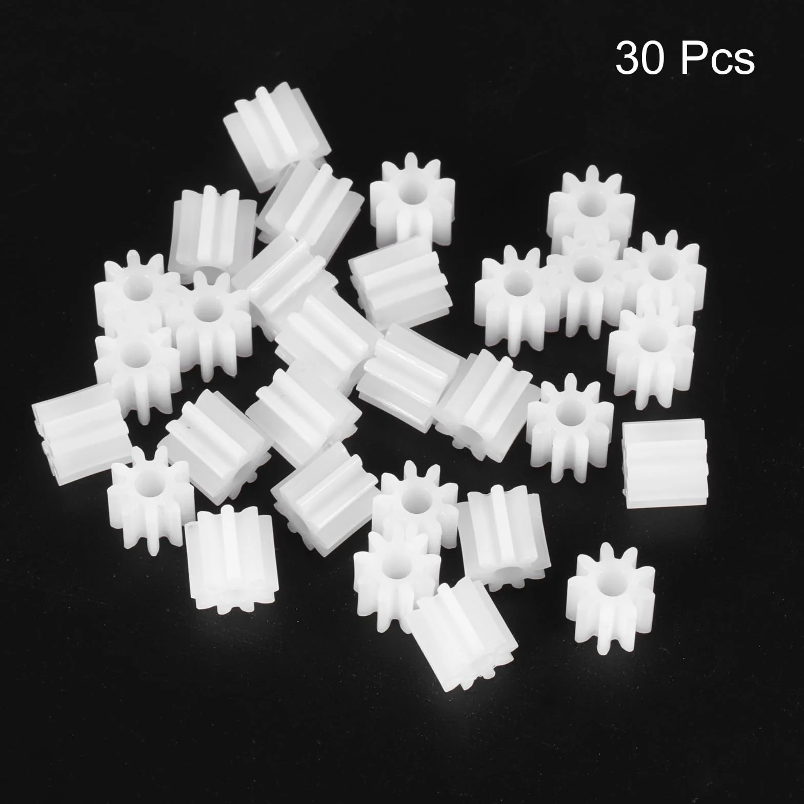 QUARKZMAN 30 sztuk kół zębatych z tworzywa sztucznego, 9 zębów, model 92A, przekładnia redukcyjna do samochodów RC, modelu robota "zrób to sam" (białe, moduł 0,5)