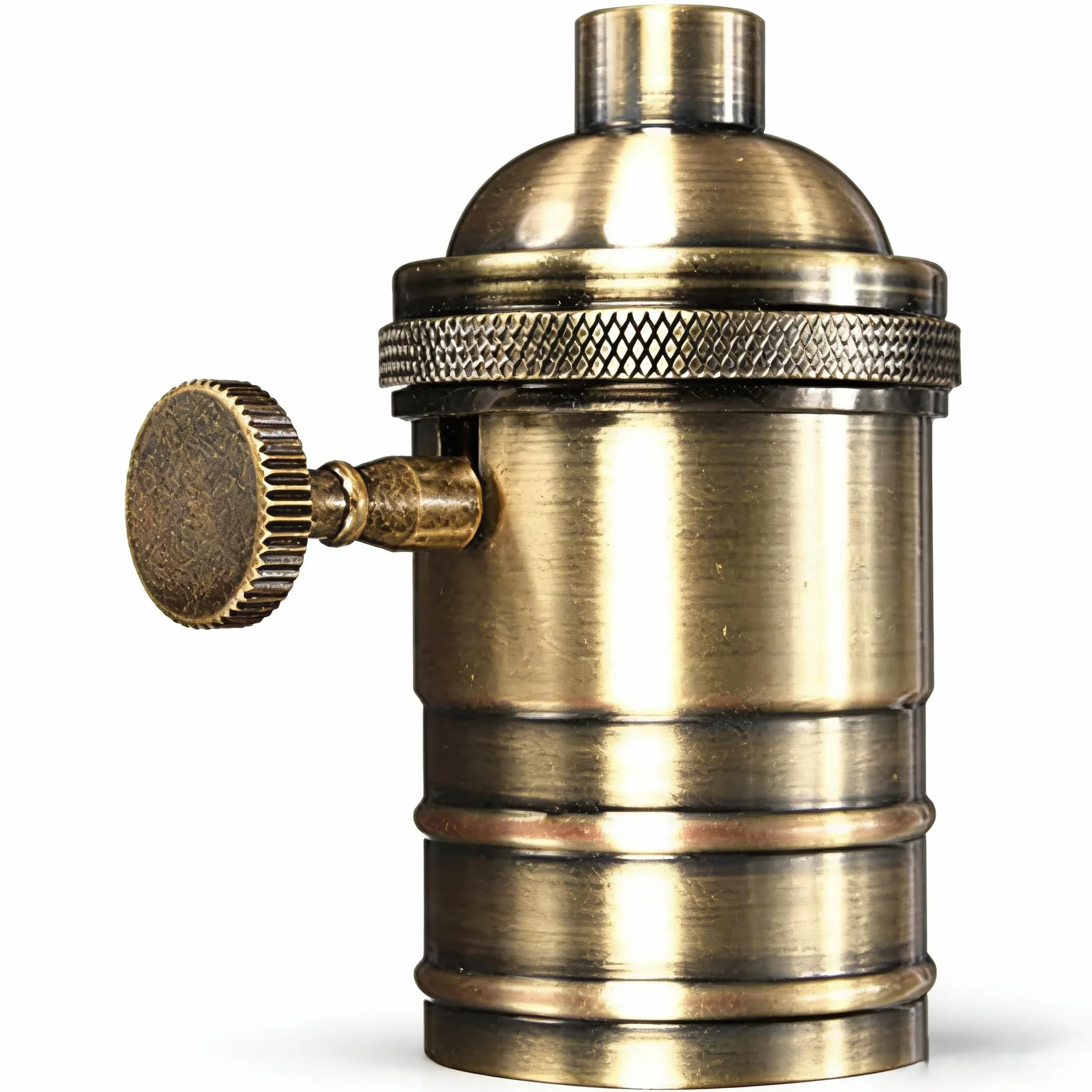 Vintage oprawa lampy retro E26/E27 antyczna lampa wisząca oprawa mosiężna przełącznik