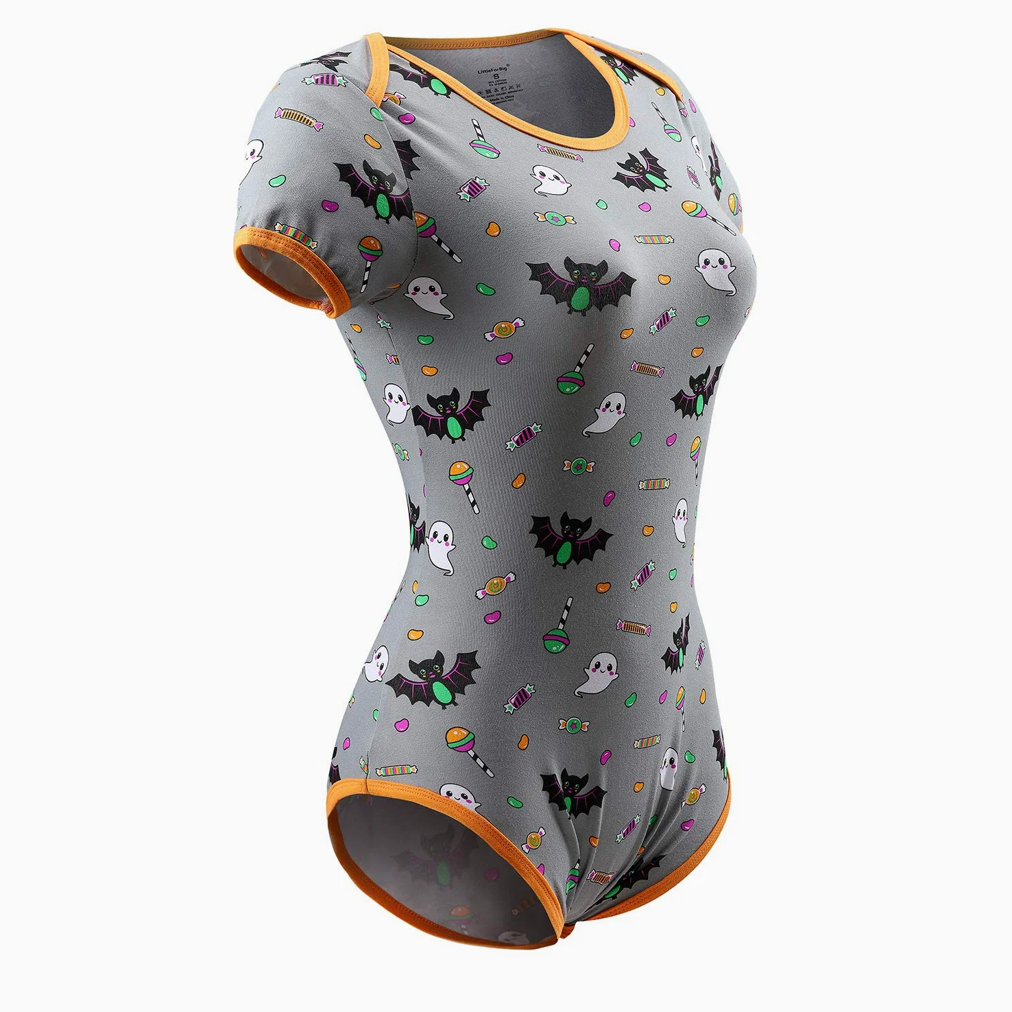 LittleForBig Bawełniany śpioszki Onesie Piżama Bodysuit-Sugar Bat L
