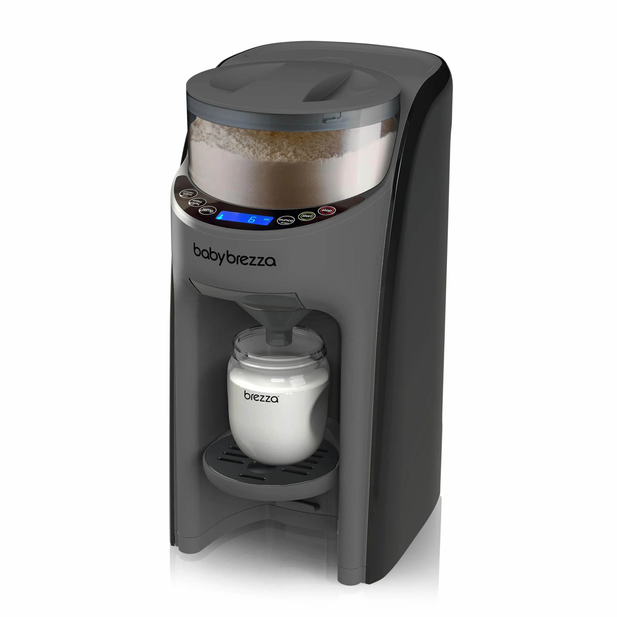 Baby Brezza - Automatyczny ekspres do Przygotowywania Butelek z mlekiem Formula Pro Advanced - Węgiel Szary - Precyzyjna Technologia Mieszania Mleka w Proszku i Wody - 3 Ustawienia Temp. - 60-300 ml