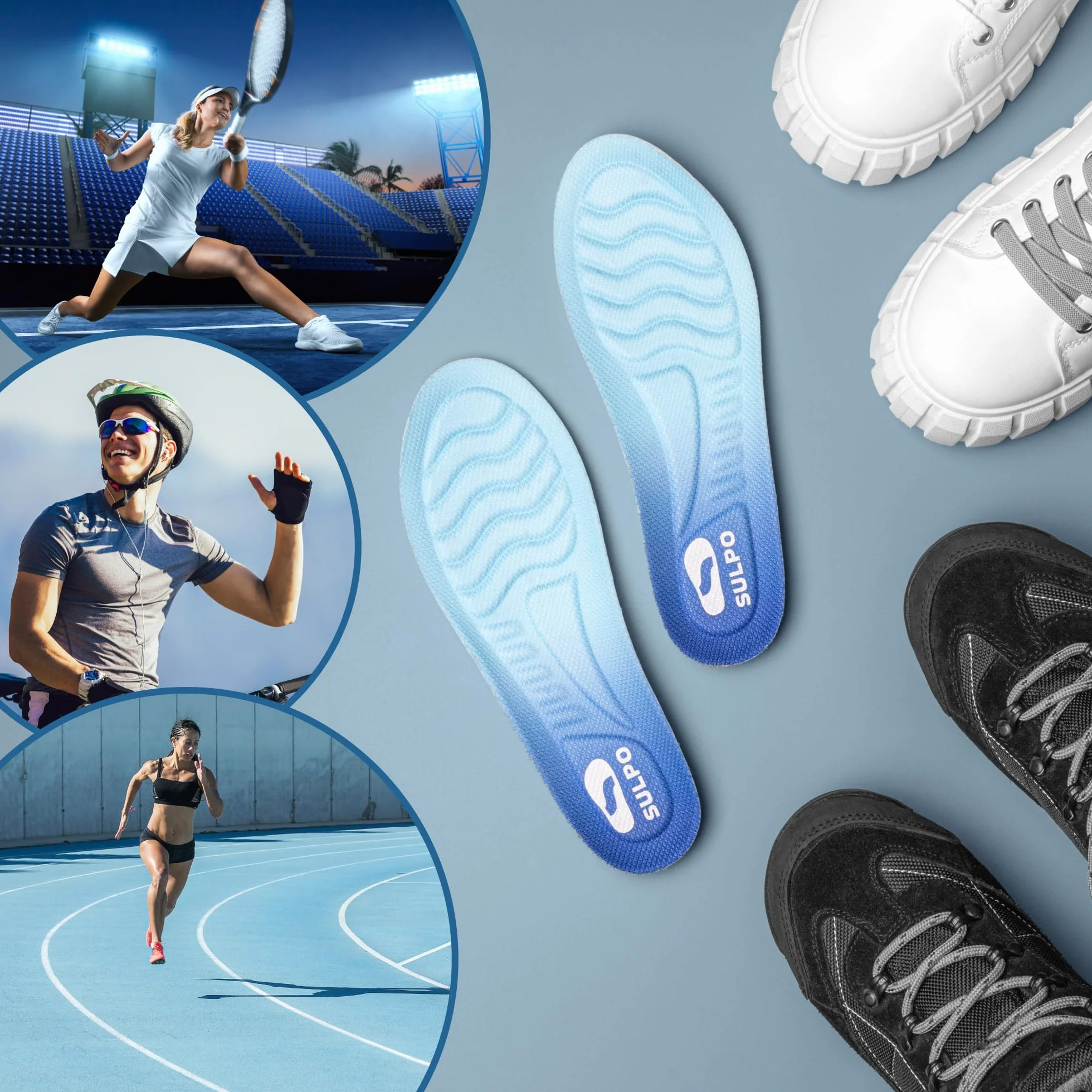 SULPO Cloud 2.0 Komfortowe wkładki do butów - Supermiękkie wkładki z pianki idealne do sportu - Ultralight Insoles - Amortyzujące wstrząsy - Oddychające - 37-38 EU / 1 para