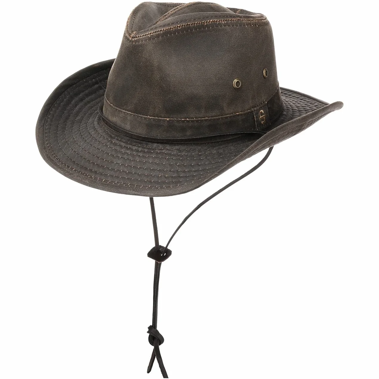 Stetson Kapelusz Outdoorowy DiazKobiety/Mężczyźni - kowbojski tekstylny efekt vintage Z paskiem na podbródek, lamowanym brzegiem ronda,