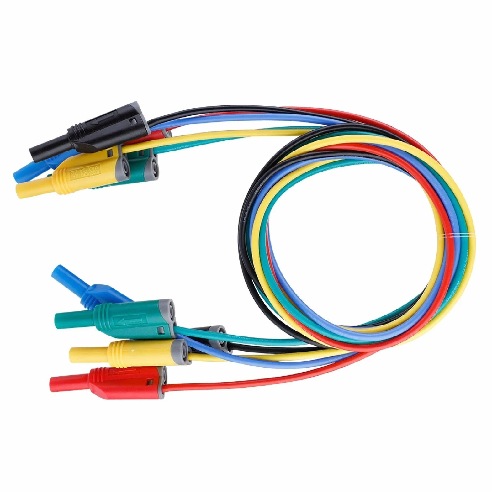 5 sztuk 4mm wtyk bananowy bezpieczeństwa miękki drut silikonowy przewód pomiarowy 14AWG do multimetru (P1050-1)