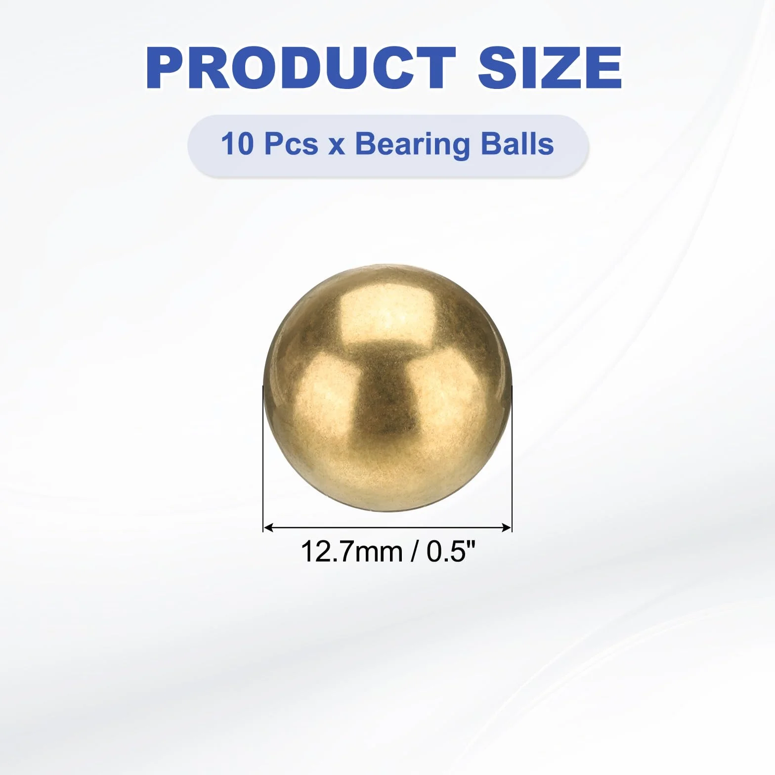 QUARKZMAN 10 sztuk kul łożyskowych, 1/2" 12,7 mm Precision H65 mosiężne kulki łożyskowe z mosiądzu, przemysłowe kulki kulkowe do maszyn, samochodów i majsterkowiczów