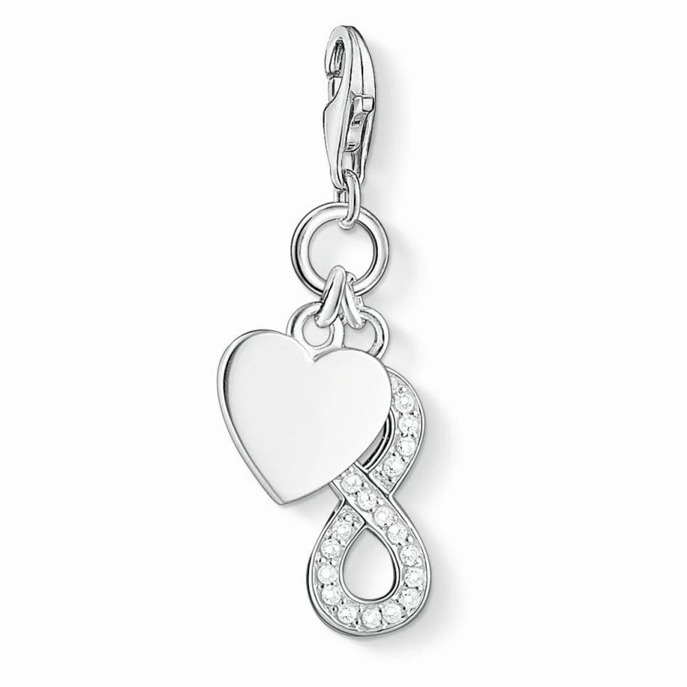 Thomas Sabo Damen-Charm Club Anhänger Infinity 925 Silber Zirkonia weiß - 1248-051-14