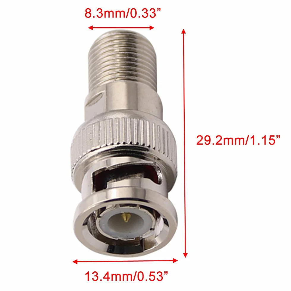 Greluma 10 szt. F do złącza BNC, wtyczka BNC do gniazda F adapter koncentryczny 75 omów, RG6, złącze RG59 do skanera, aparatu