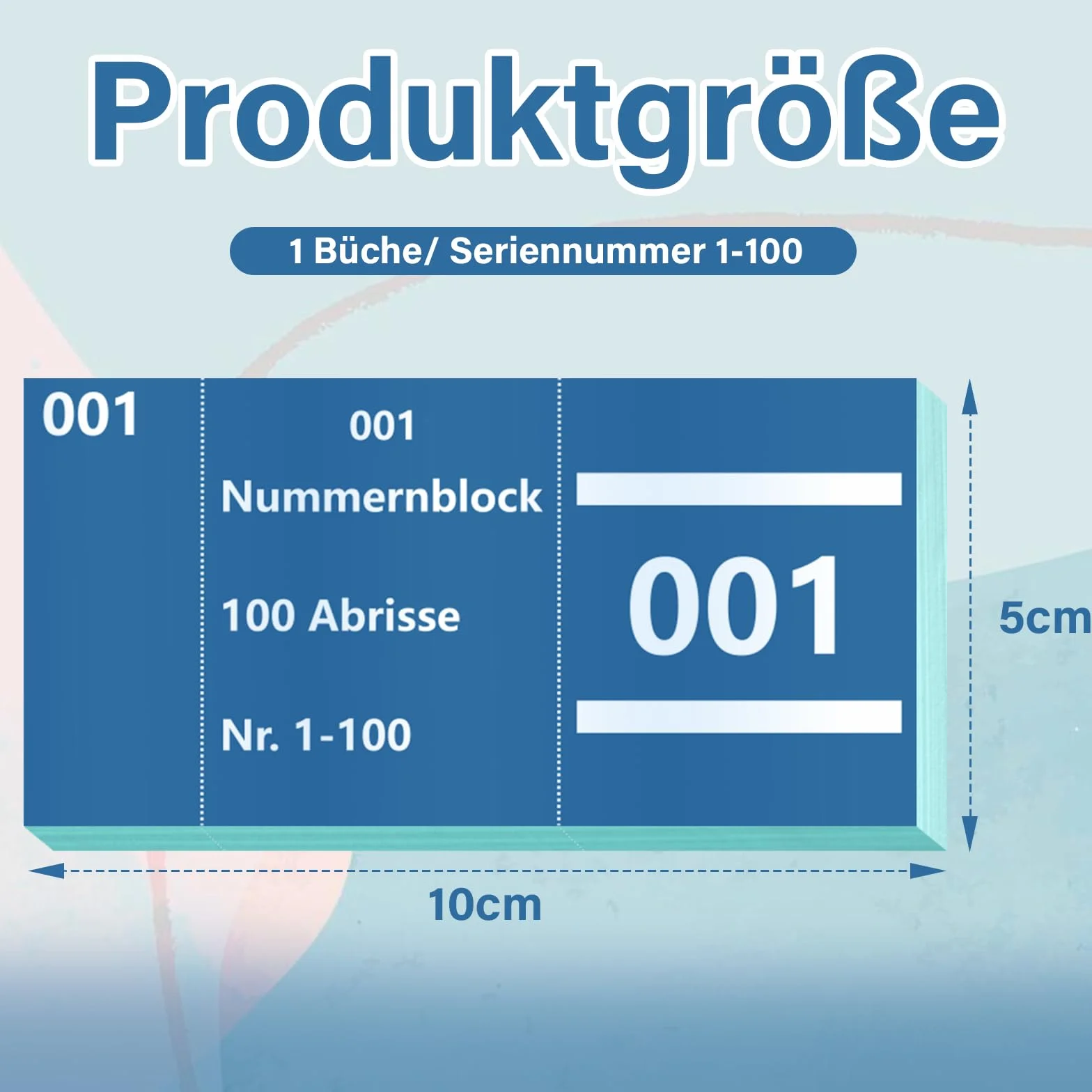 Blok z podwójnymi numerami 1-100 cyfr 5 x 10 cm, blok numeryczny, loteria, podwójne numery, luźne, numerowane, luźne, Tombola, blok z podwójnymi numerami (niebieski)