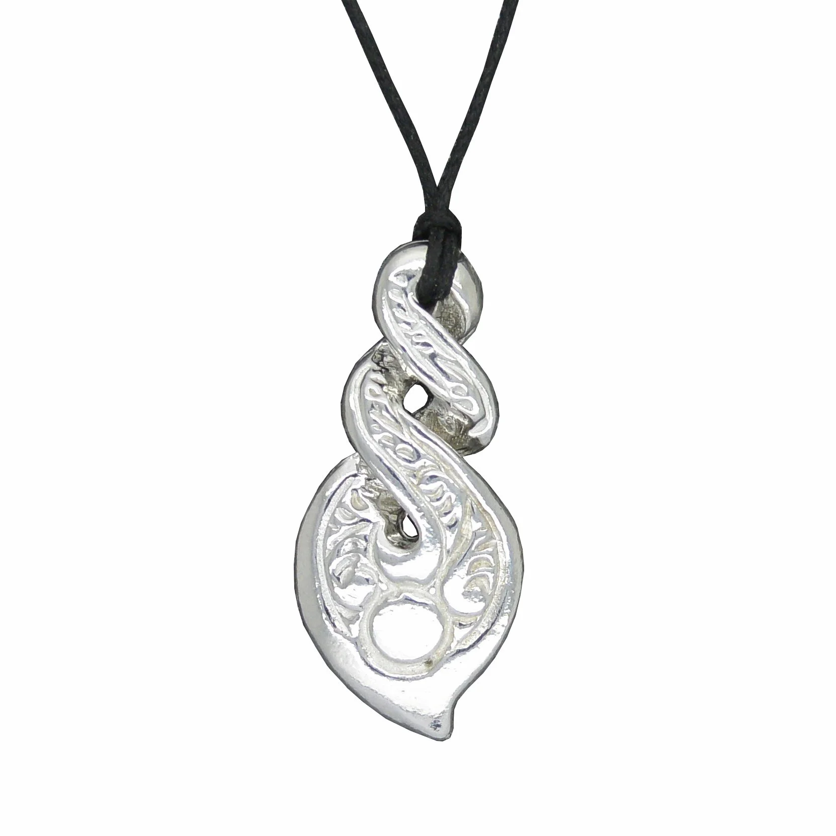 White Cloud New Zealand Kiri wisiorek z pętelką nieskończoności, wisiorek surferski, regulowany sznurek, ręcznie wykonany z cienkiej cyny od Williama Sturta, Jeden rozmiar, Pewter, Bez kamienia