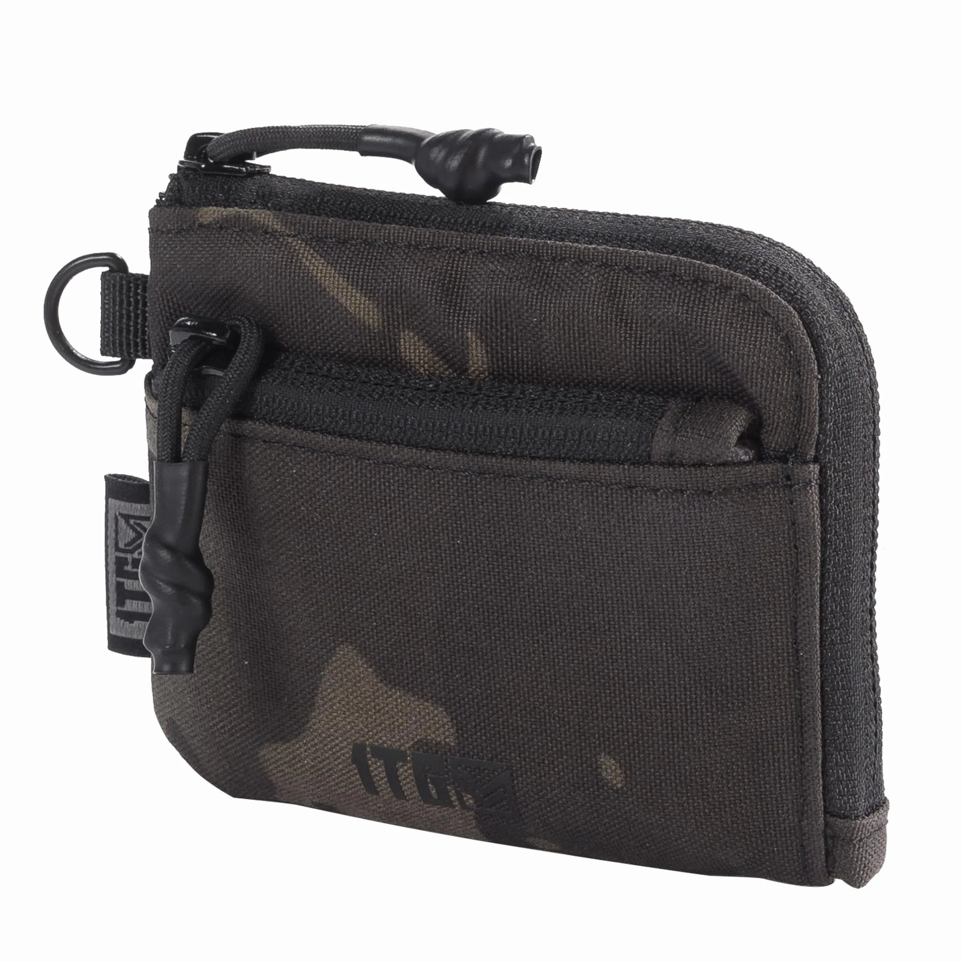 Mały portfel, portmonetka 500D Cordura, mały portfel z zamkiem błyskawicznym, dla mężczyzn i kobiet, Camo czarny, 15*10*5, Nowoczesny