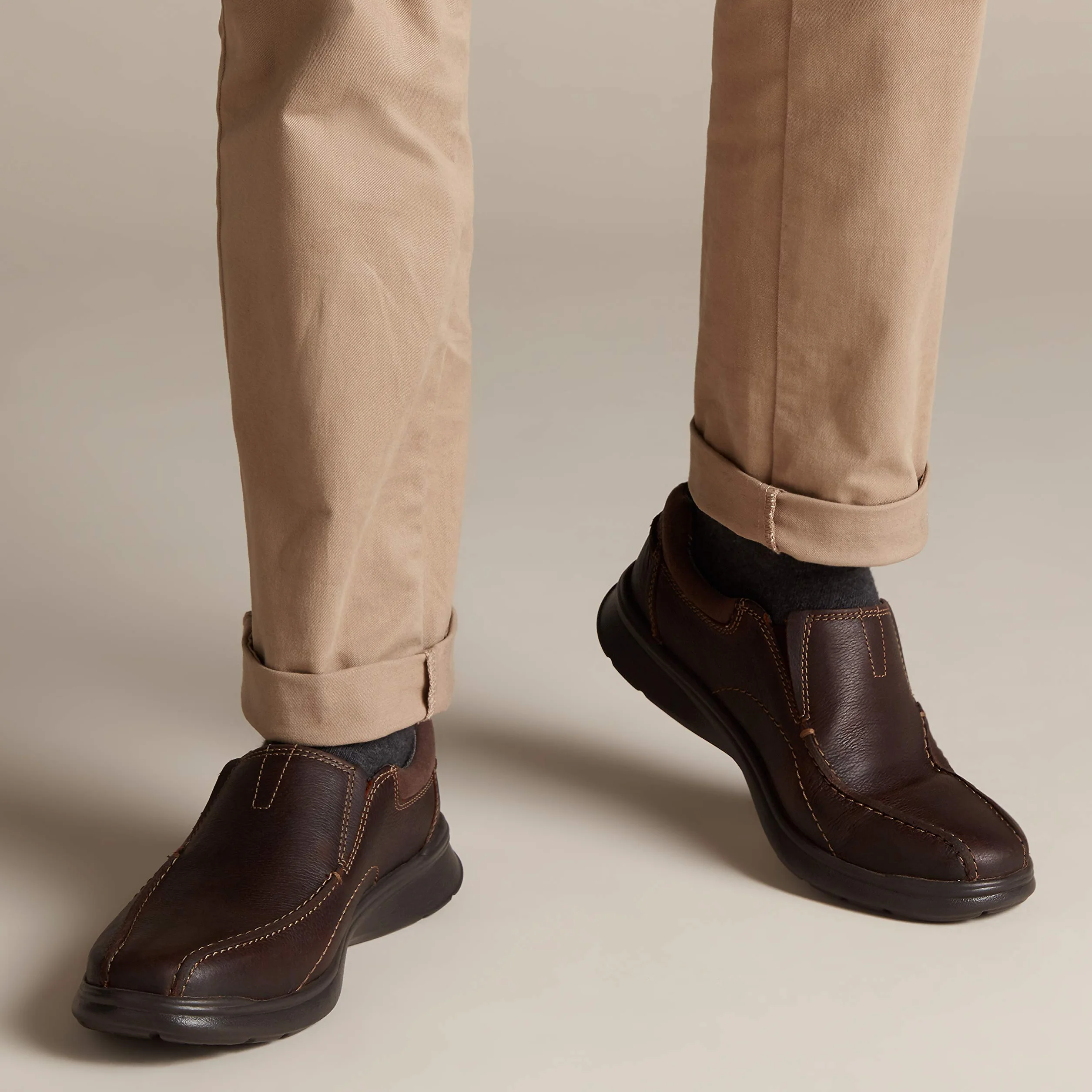 Clarks Cotrell Step Slip-On Męskie Mokasyny Wsuwane Brązowy
