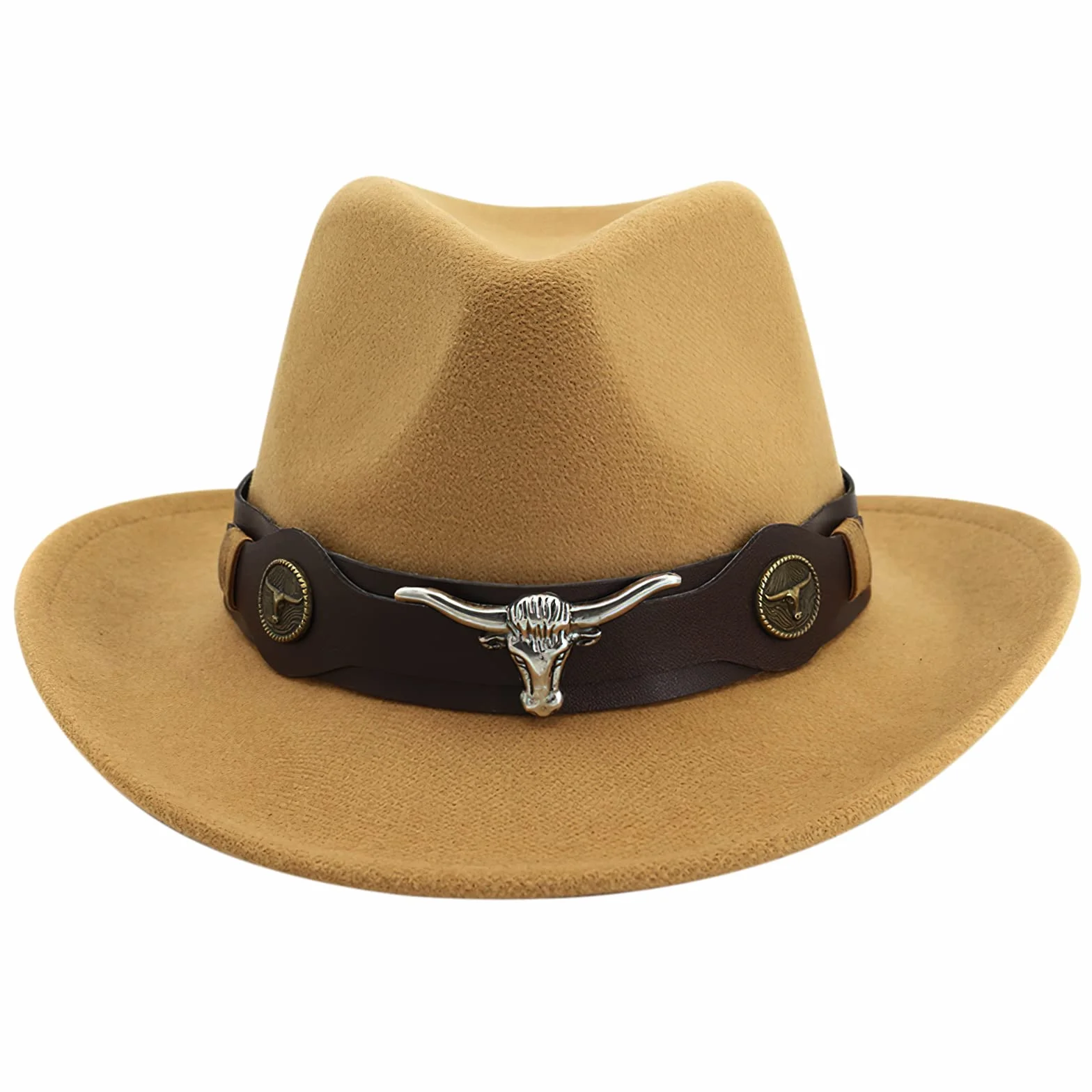 IBLUELOVER Damski kapelusz kowbojski wełniany filcowy kapelusz zachodni szerokie rondo Trilby kapelusz fedora czapka jazzowa kowbojka kapelusz w stylu vintage modelowana czapka z klamrą regulowana