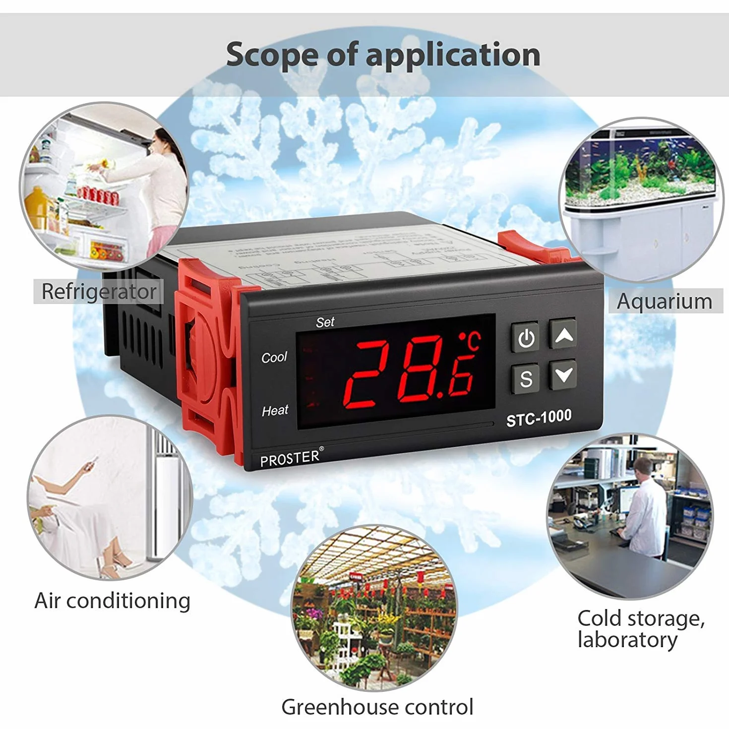 DollaTek Digital STC-1000 220V Termostat regulatora temperatury uniwersalny z czujnikiem