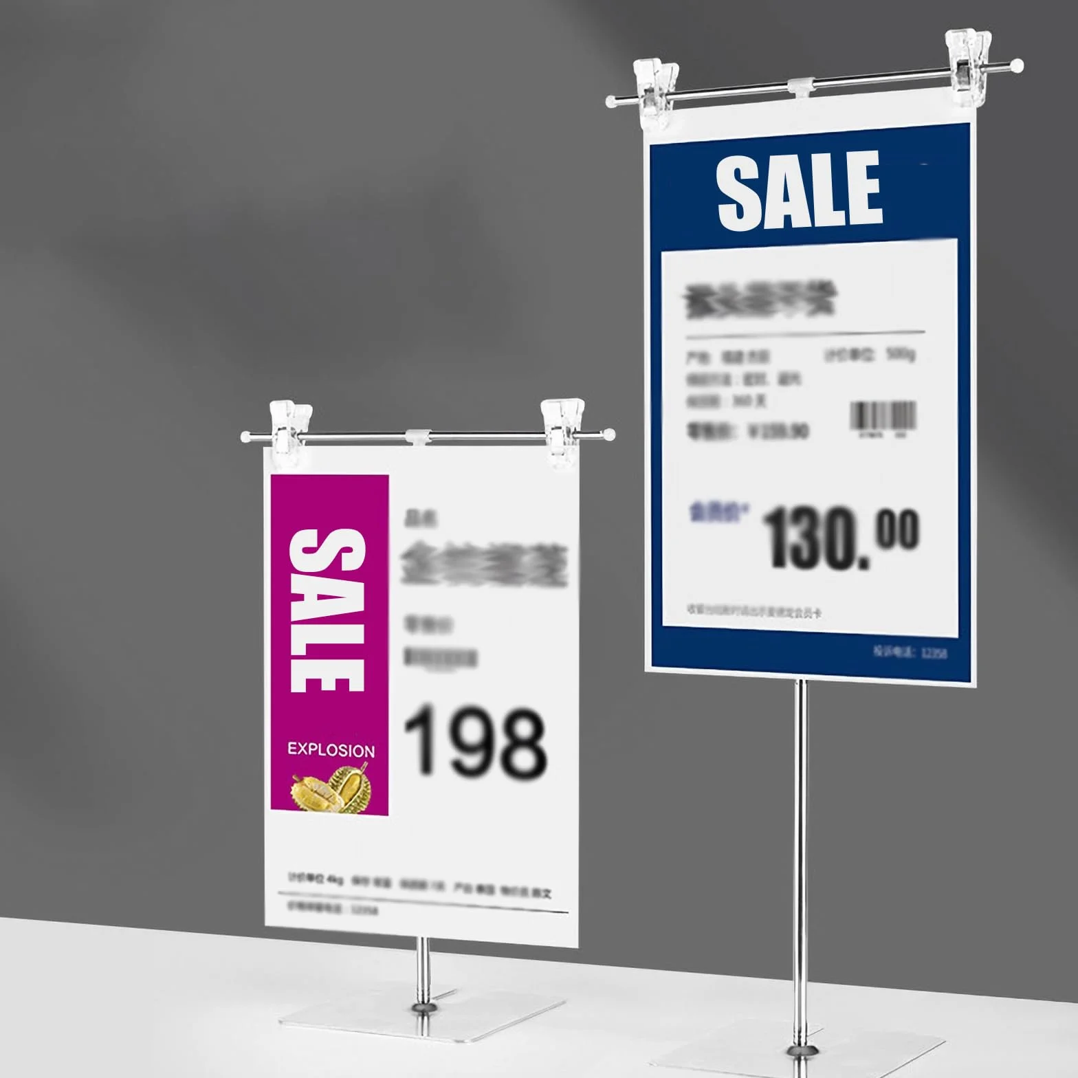 2-Częściowy Stojak Reklamowy, Regulowany Na Plakaty i Banery, Uchwyt W Kształcie Litery T Na Wesela, Targi, Sprzedaż Detaliczną, Menu