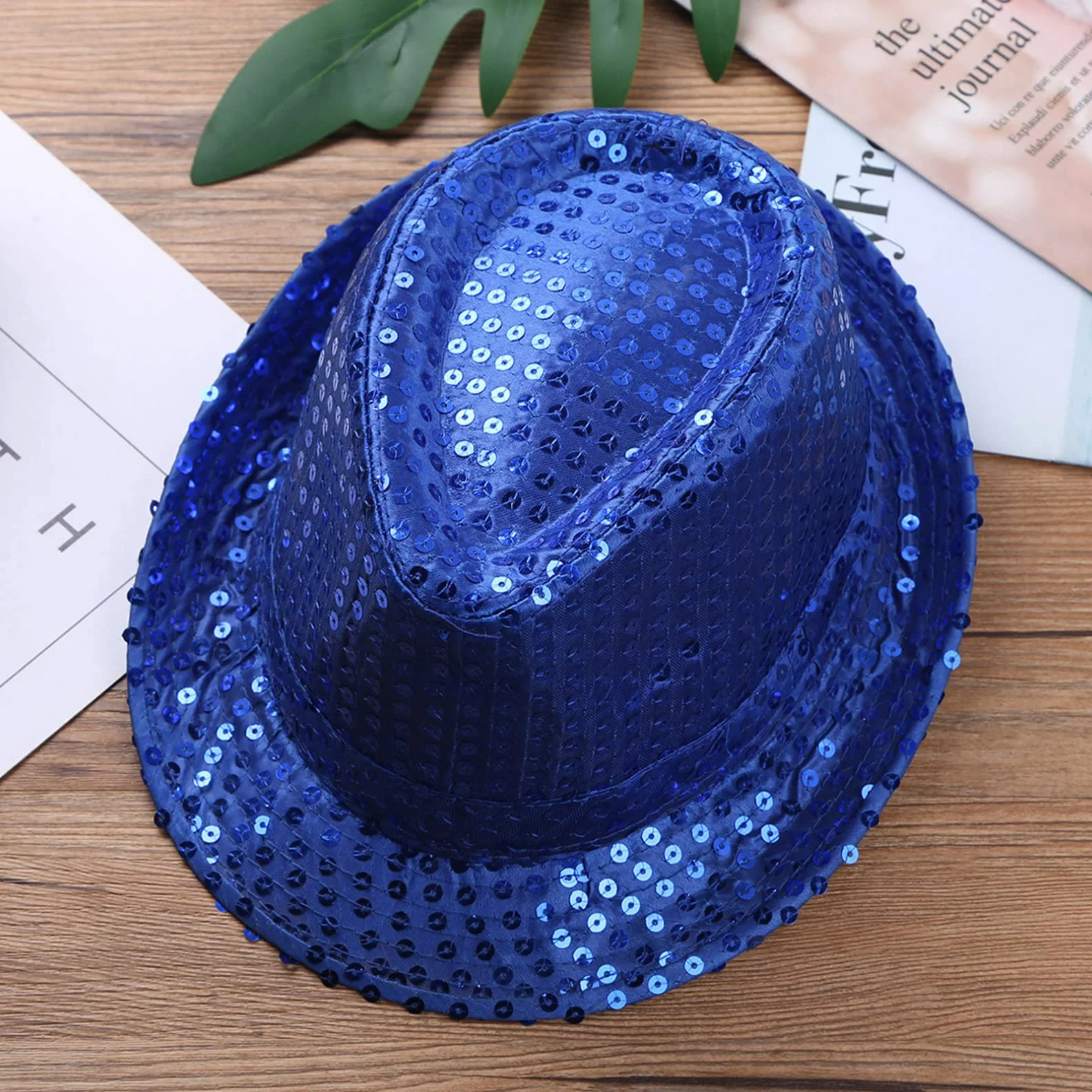 Agoky Kamizelka chłopięca z cekinami bez rękawów garniturowa dekolt serek kapelusz Fedora jazz do tańca