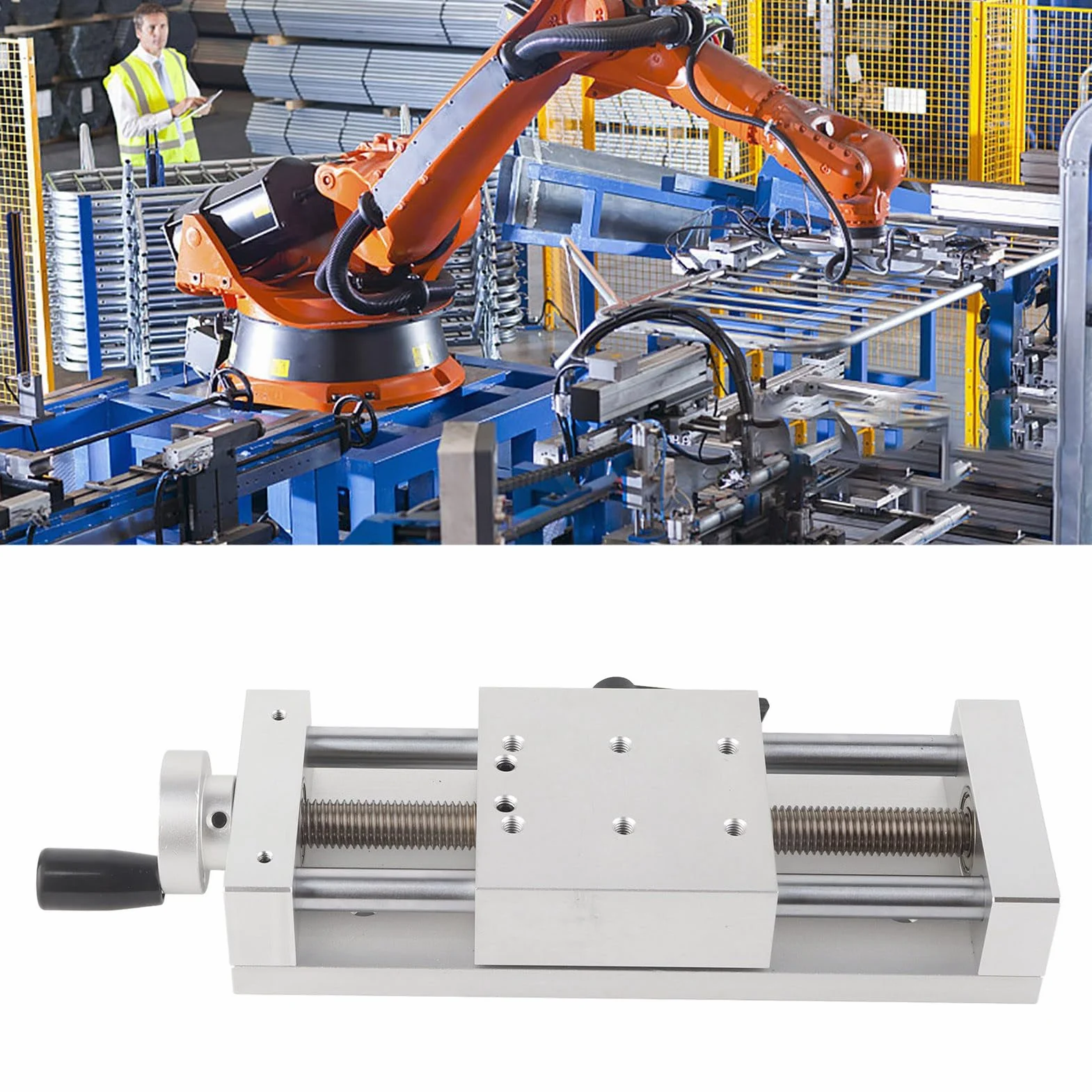 Stół Przesuwny Ręczny z Prowadnicą Liniową, Szyny Ślizgowe Precyzyjne ze Stopu Aluminium 80x80 mm, Prowadnica Prosta dla Stołu Przesuwnego, Krzyżowa Szyna z Skokiem 100mm