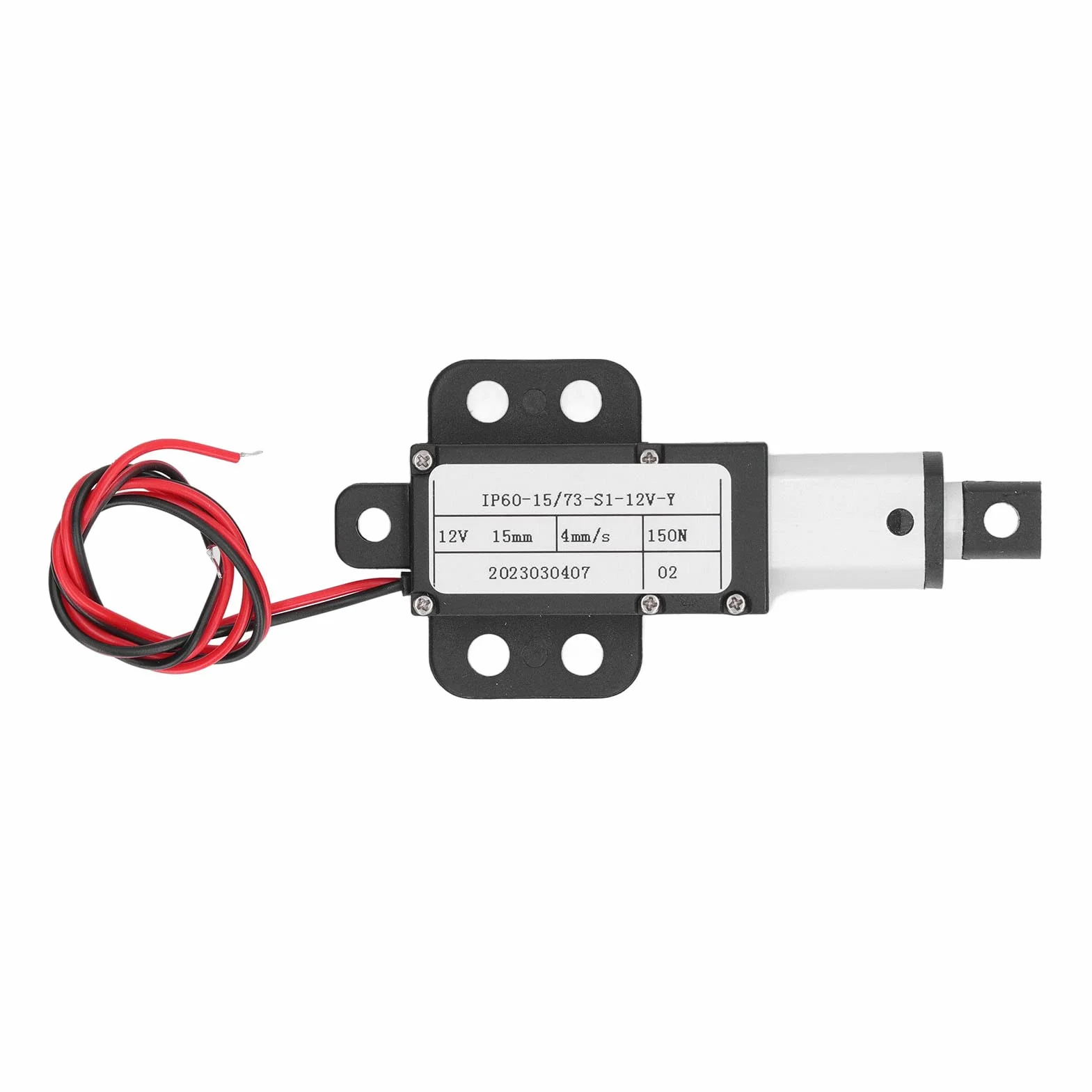 Mini Elektryczny Siłownik Liniowy 15mm Skok Micro Siłownik Ruchu 12V Siłownik Liniowy ze Stopu Aluminium do Maszyn Rolniczych (Z Wspornikiem)