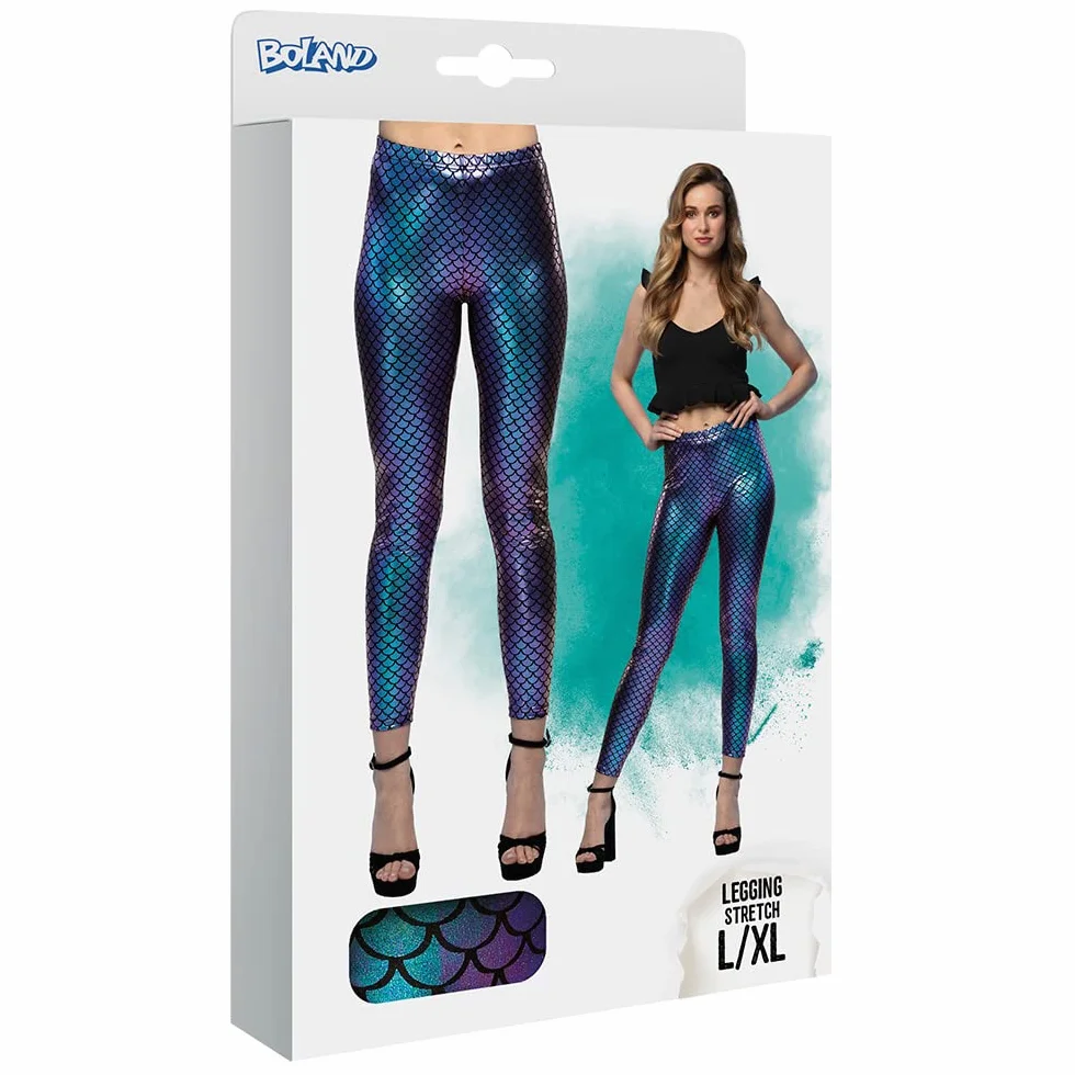 Boland - Legginsy syrena, wzór w łuski, podwodny świat, kostium, impreza tematyczna, karnawał, JGA