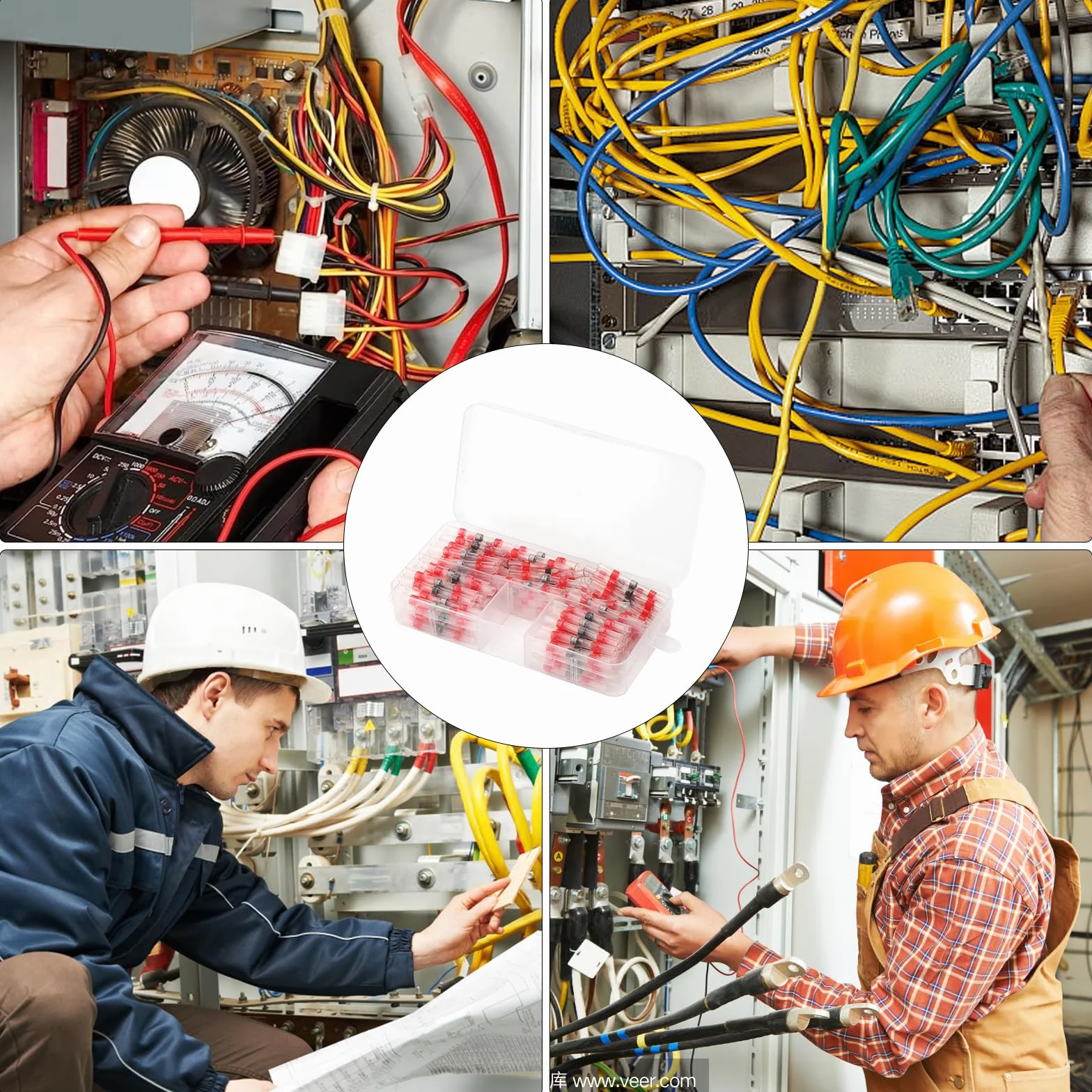 Złącza termokurczliwe spawalnicze AWG22-18, czerwone, termokurczliwe złącze elektryczne do kabli elektrycznych, współczynnik kurczliwości 3: 1 do samochodu motocyklowego