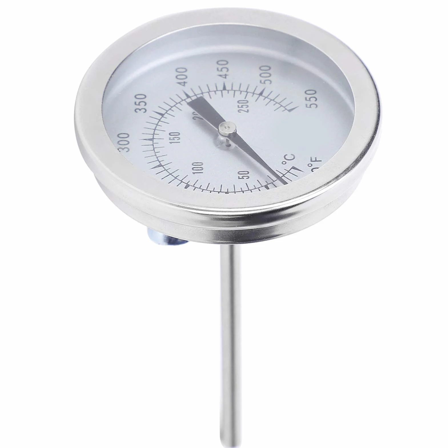 Termometr bimetaliczny grillowy 50-550°F, wskaźnik temperatury ze stali nierdzewnej, gwint 5/16 UNC, do grilla, pieca i pieczenia