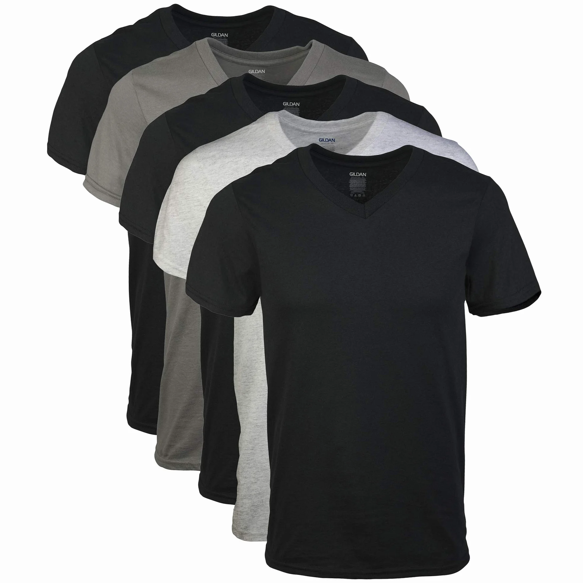 Gildan Podkoszulka Mężczyźni V-Neck T-shirts, 5-Pack (5 w zestawie)