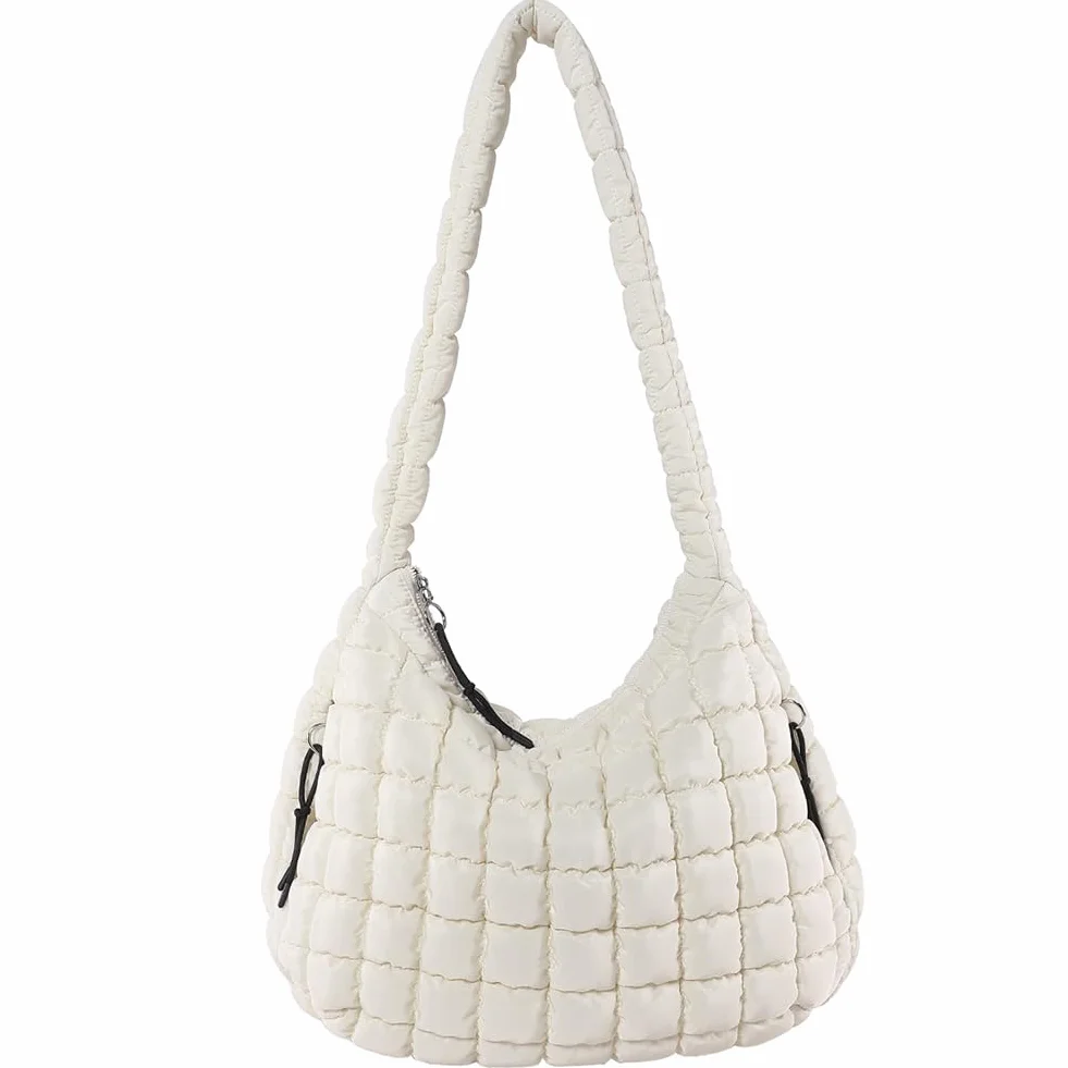 Damska torba hobo w chmurze duża pojemność pikowana bąbelki torba crossbody jednolity kolor modna wyściełana torba na ramię puffer torby na ramię