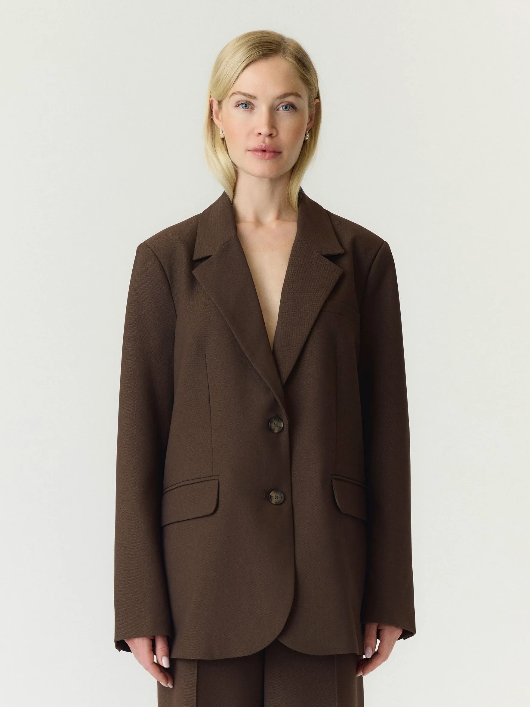 Y.A.S Yasreemaj Ls Blazer Noos, czekoladowobrązowy, 36