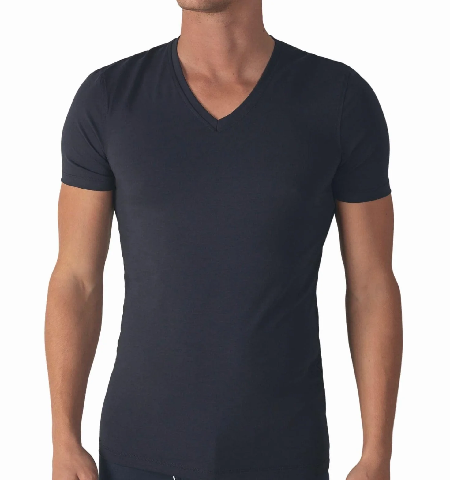 Liabel ® 3 Koszulki Intime Mężczyźni Ciepła Bawełna Termiczna Dekolt w kształcie litery V i szyi Paczka, 3 V Neck Niebieski, L