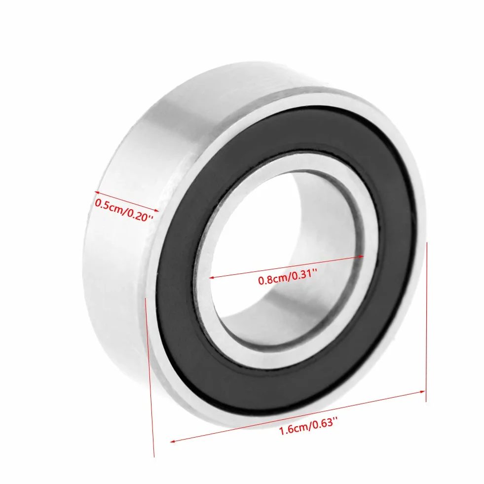 Aramox Łożyska kulkowe, 688 2rs gumowe łożyska kulkowe z głębokim rowkiem 8x16x5mm (10 szt RS i -2RS losowo)
