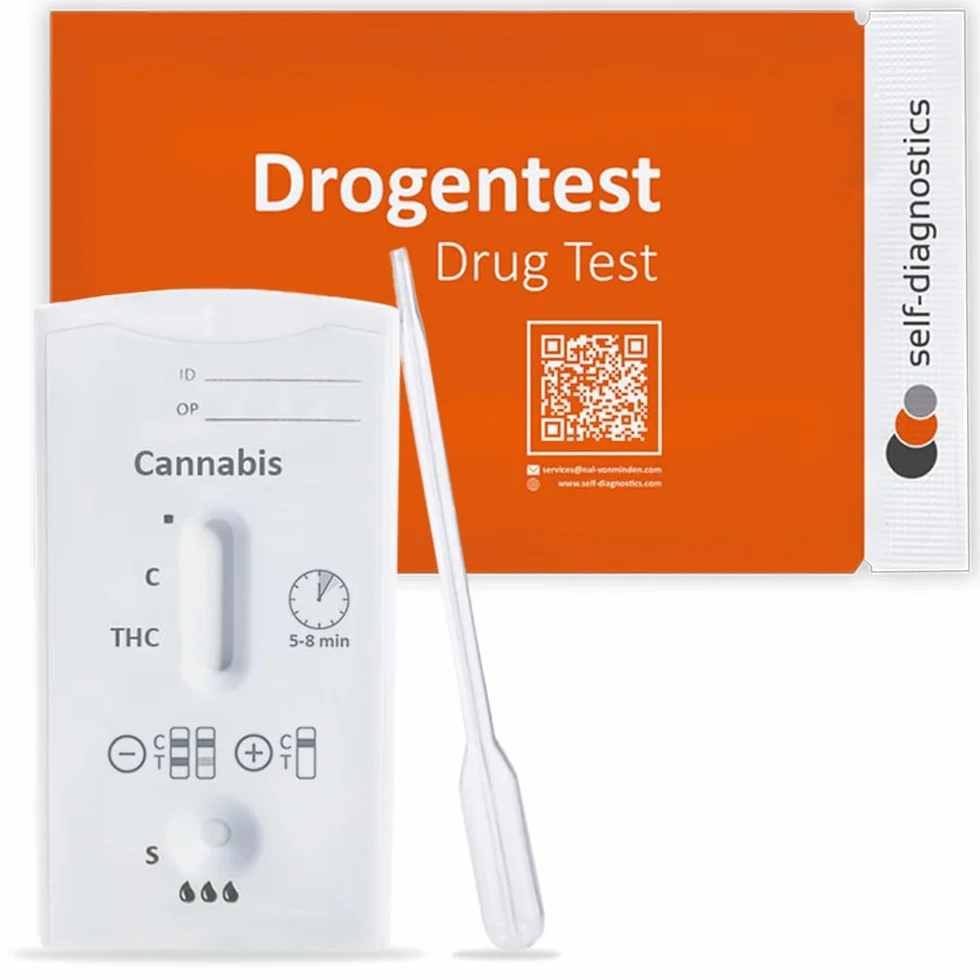 self-diagnostics Szybki test narkotykowy na marihuanę - THC - marihuana - haszysz - odcięcie: 50 ng/ml - 10 kaset testowych, wykrywanie narkotyków, test pipety, domowy test na obecność narkotyków,