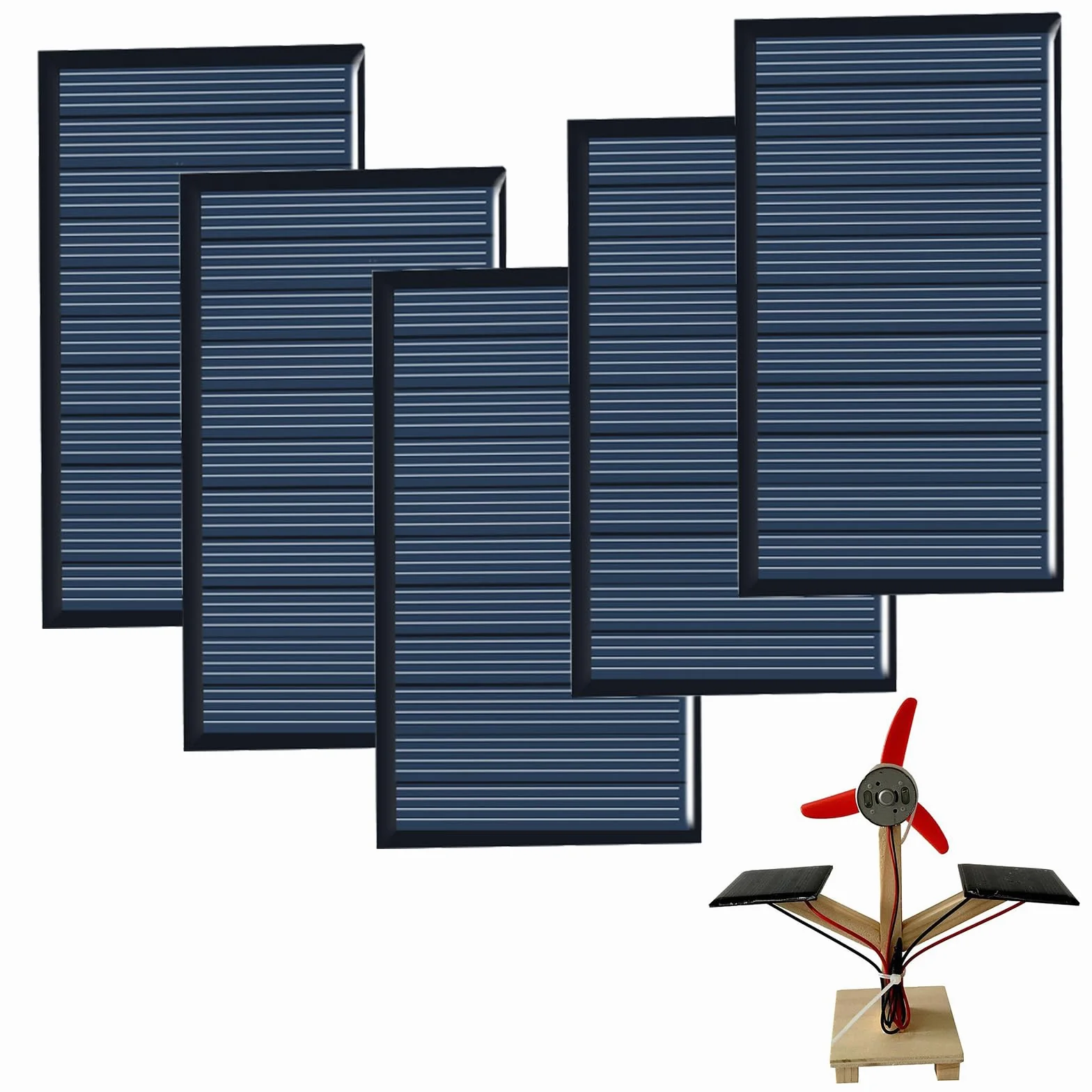 Mini panel słoneczny, mikro moduł słoneczny, mały panel słoneczny, polikrystaliczny krzem, odpowiedni do rowerów solarnych, plecaków solarnych, lamp trawnikowych, lamp, 5 sztuk, 80 x 45 mm, 5 V 100 mA