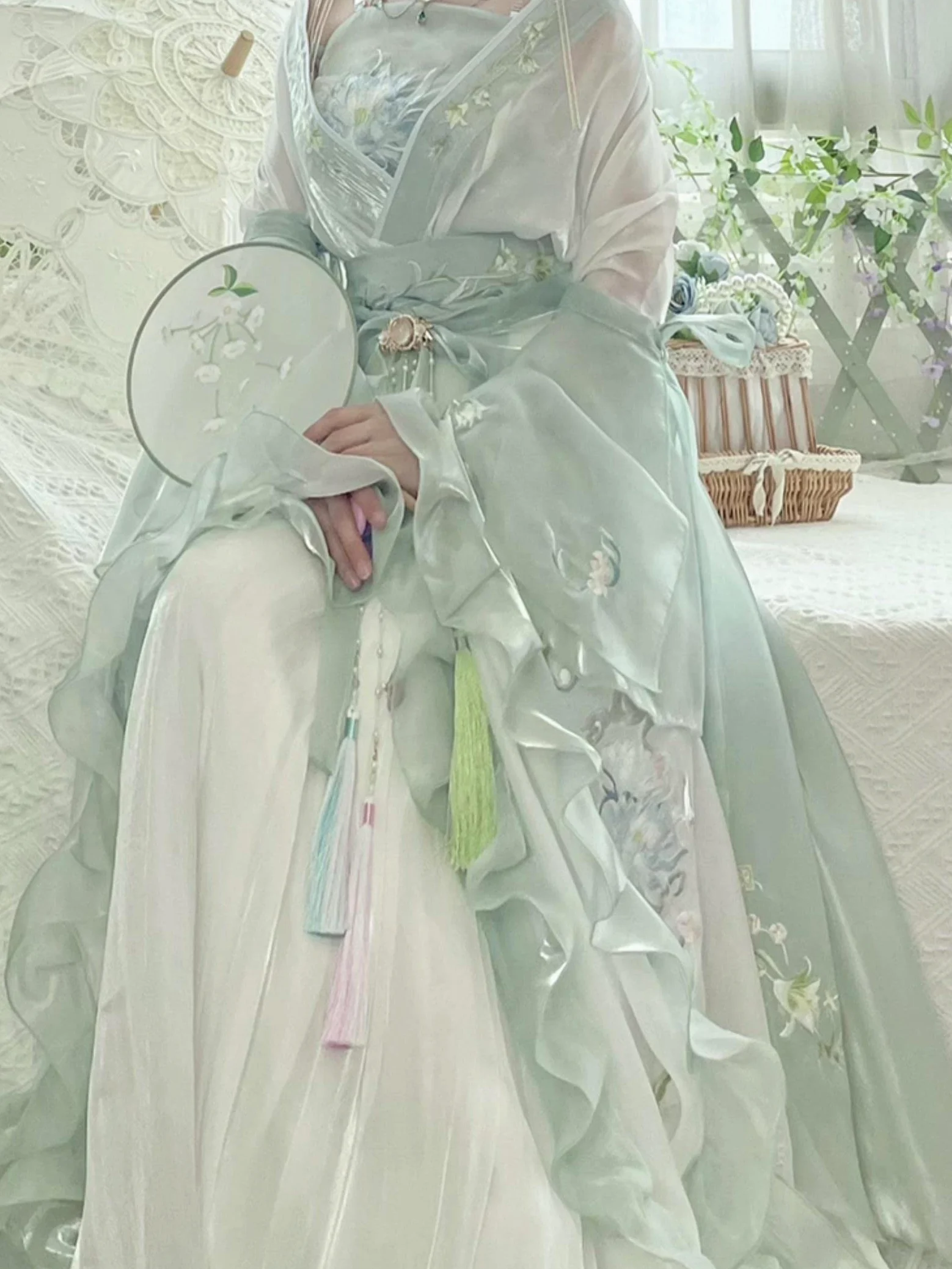 Chińska sukienka Hanfu dla kobiet starożytne tradycyjne haftowane zestawy Hanfu karnawał wróżka kostium cosplay zielona sukienka do tańca Hanfu