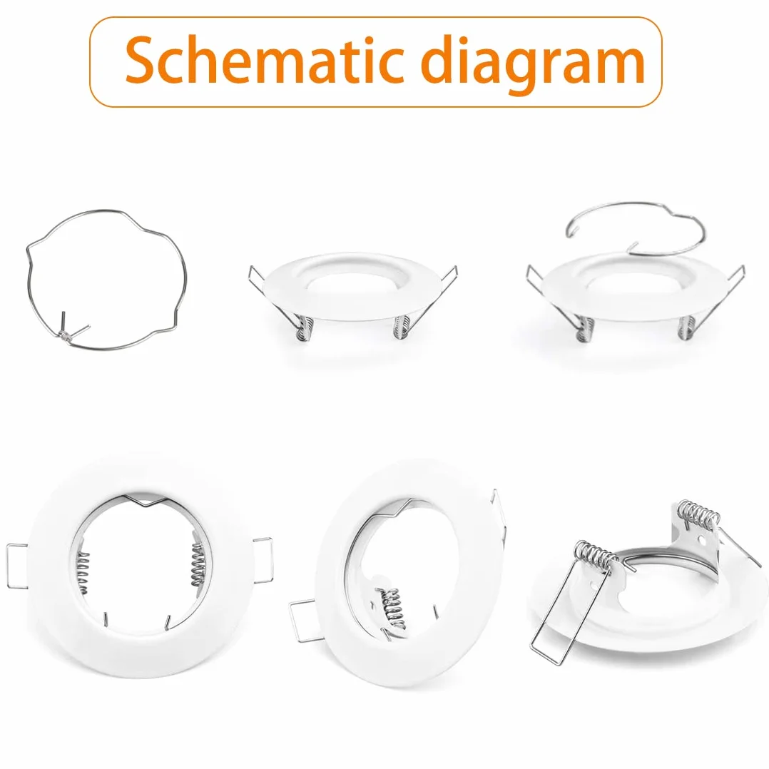 30 sztuk MR16 Pierścień sprężynowy mocujący lampę średnica 50 mm sprężynowy klips mocujący do lampy do większości lamp punktowych LED