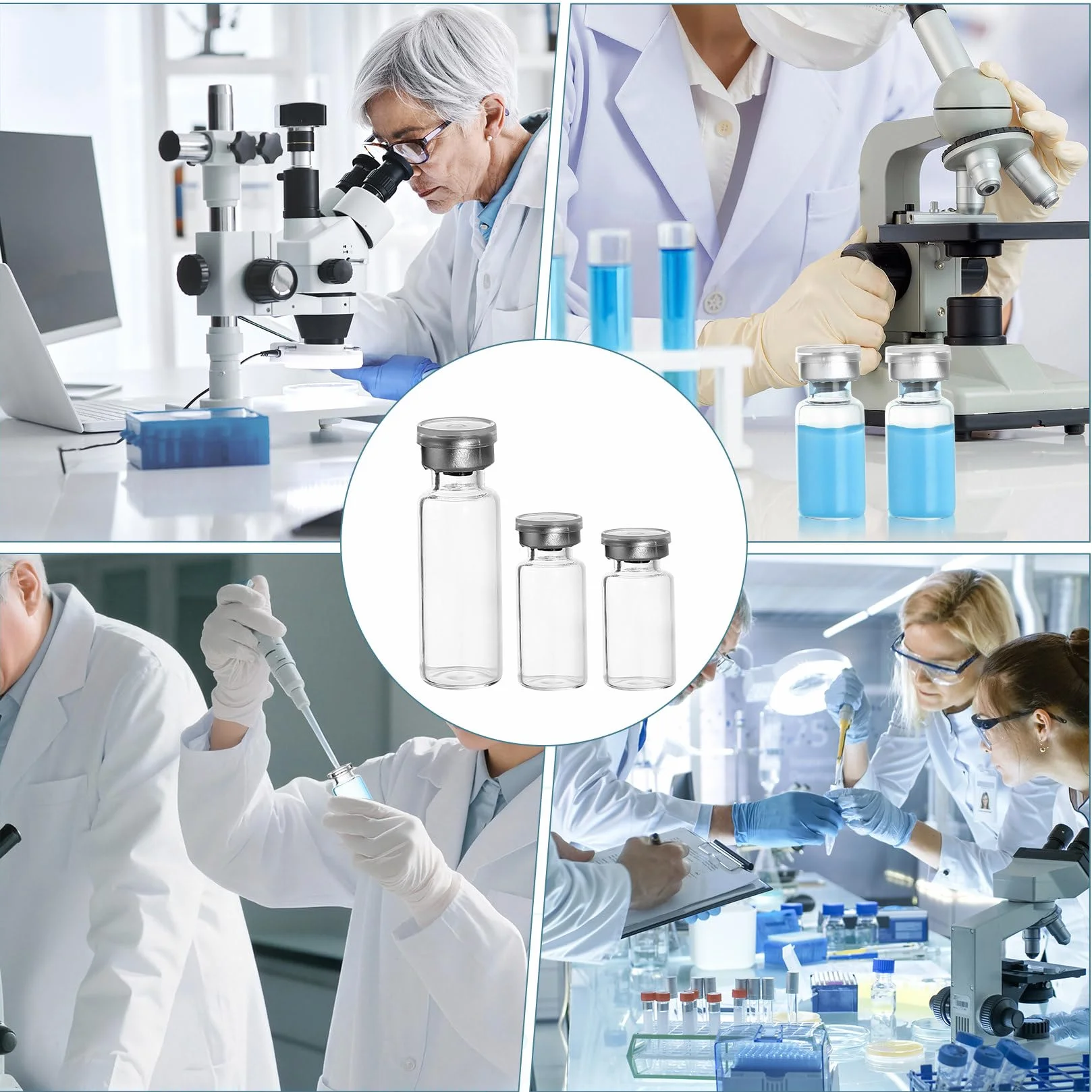 18 sztuk 2ml 3ml 5ml Uszczelnione probówki laboratoryjne, probówki 2/3/5ml, przezroczyste małe probówki do napełnienia, przezroczyste małe butelki szklane, szklane butelki z samozatykaniem