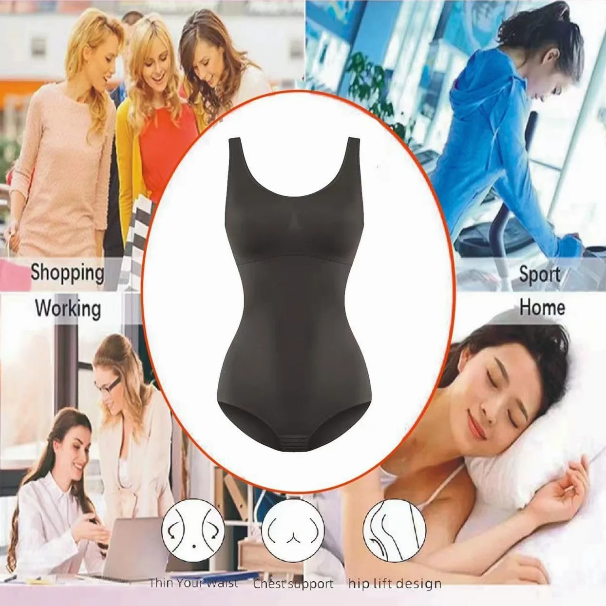 QHQQXN Odzież modelująca dla kobiet Body wyszczuplają brzuch Bezszwowe body wyszczuplają talię