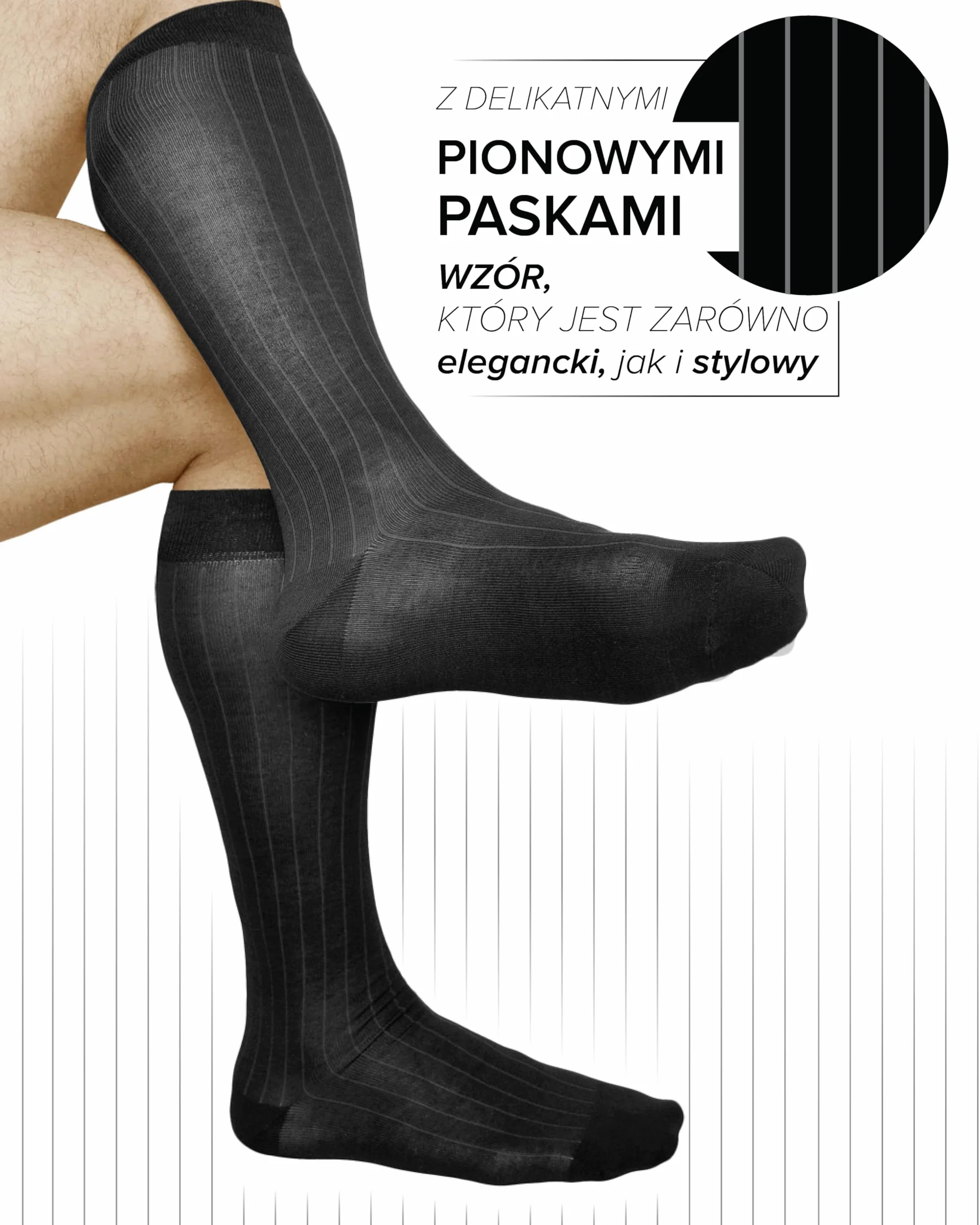 VITSOCKS Podkolanówki Business Męskie Wysokie Skarpetki do Kolan (2 PARY) Bawełna Merceryzowana