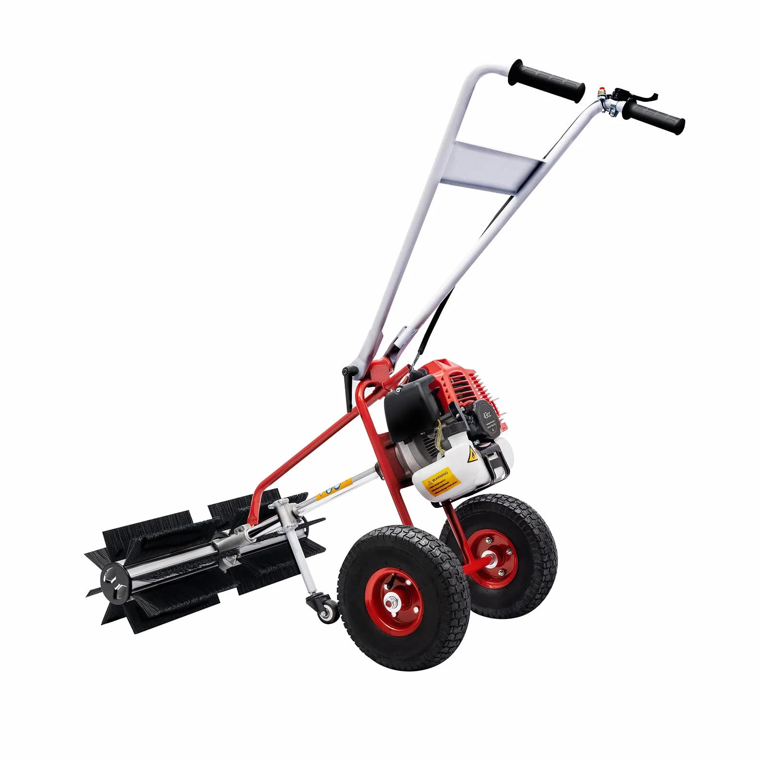 43CC 2-suwowa zamiatarka spalinowa 2,3 HP, spalinowa szczotka silnikowa, szufla do śniegu, szerokość zamiatania 58 cm, pojemność zbiornika 1000 ml, do czyszczenia sztucznej trawy, czyszczenia