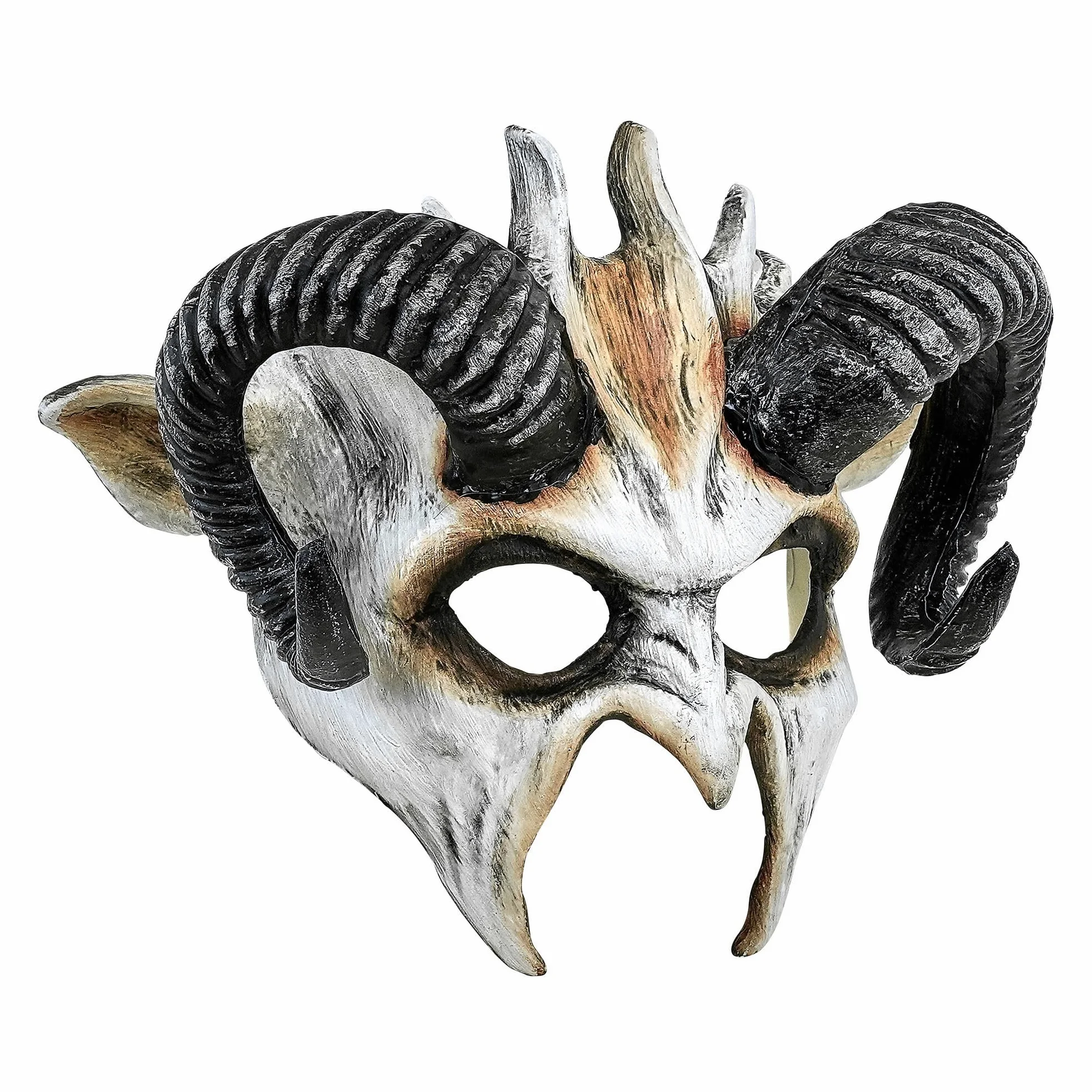 W WIDMANN MILANO Party Fashion - maska na oczy z rogami dla dorosłych, maska szamana, akcesoria na Halloween, karnawał