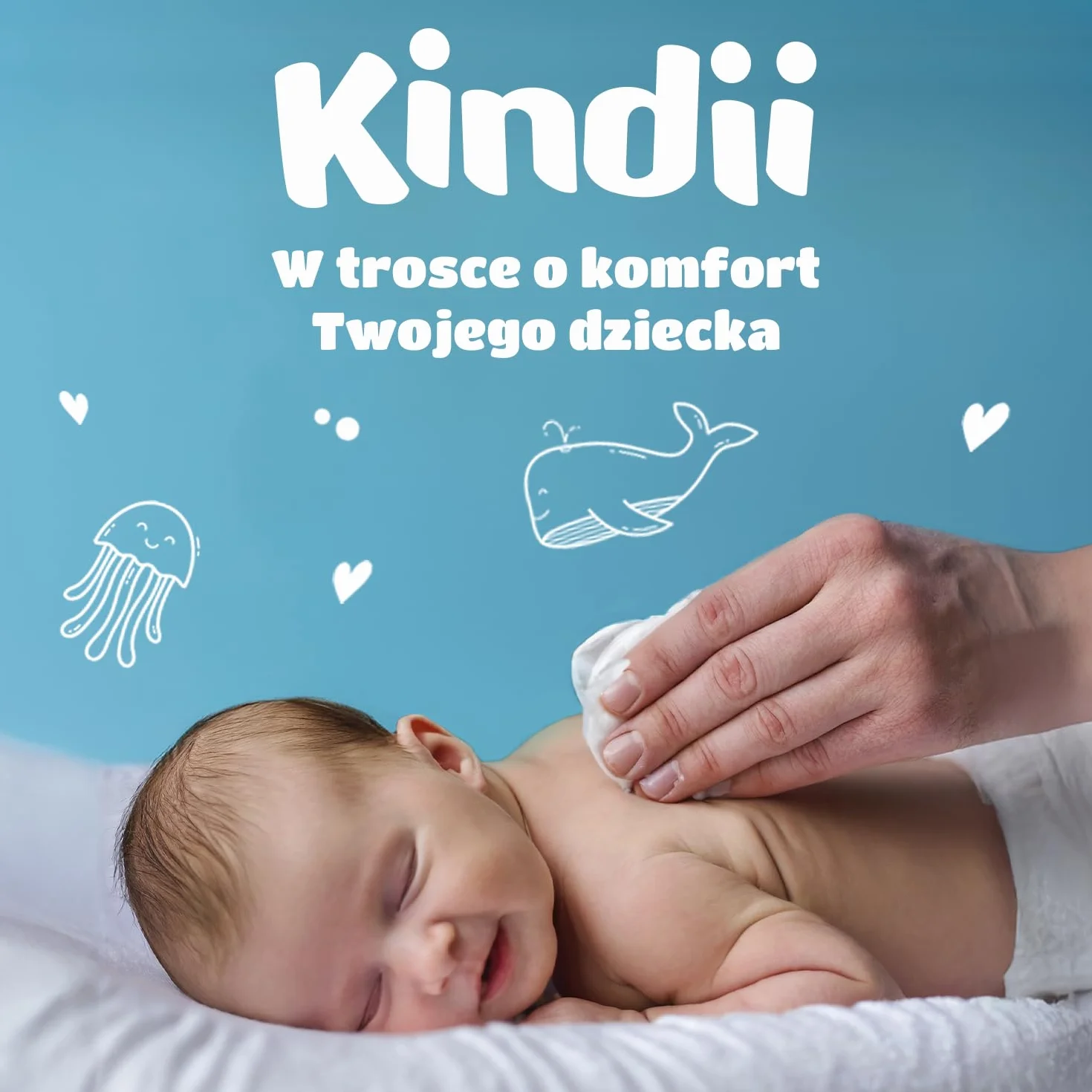Kindii Pure&Dry Suche Chusteczki dla niemowląt - Baby Essentials - Jednorazowy ręcznik do twarzy - Chusteczki dla niemowląt luzem - Akcesoria dla niemowląt - Wielofunkcyjne - 100% bawełna - 20 x 20 cm