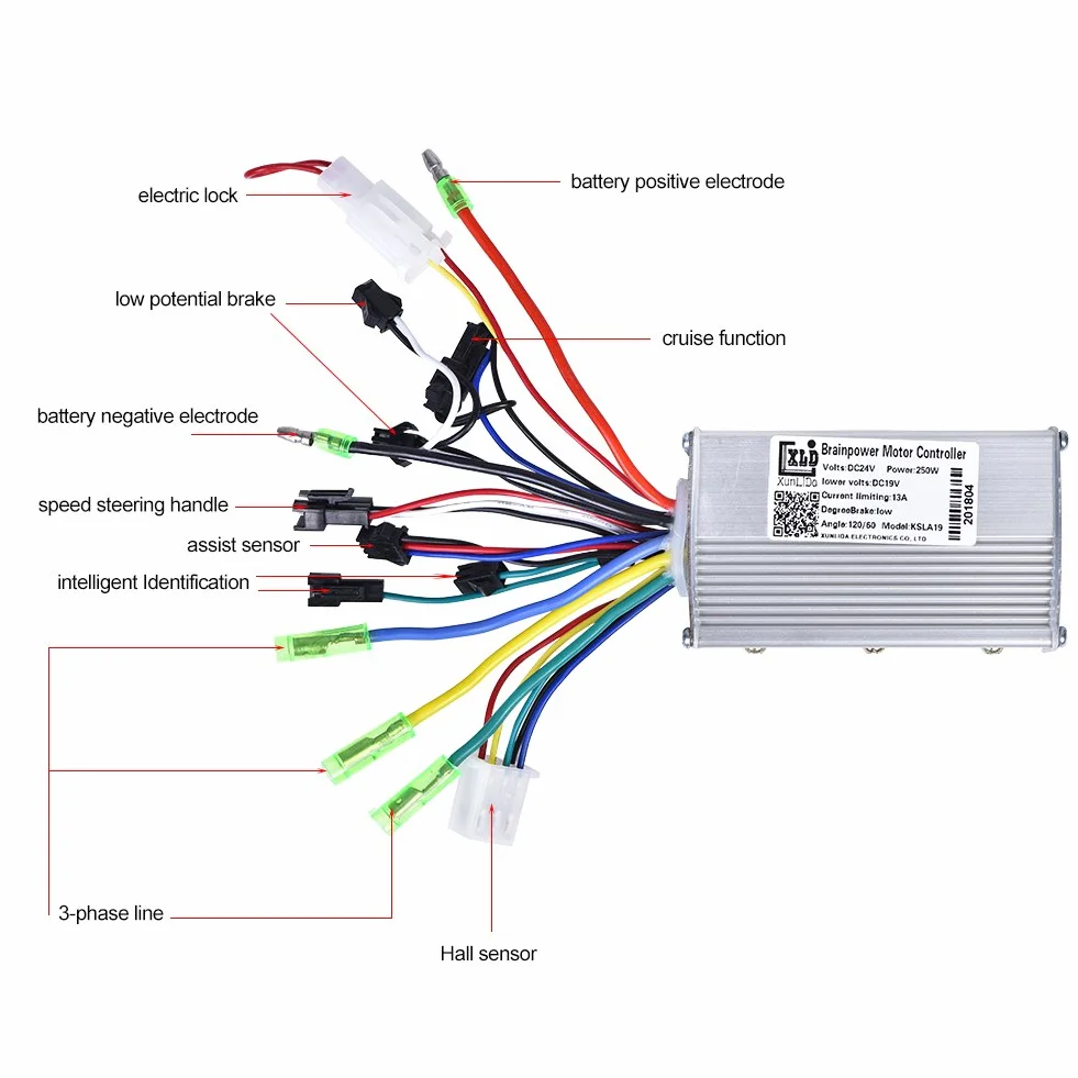 24 V 13 A 250 W bezszczotkowy sterownik silnika ze stopu aluminium, regulator prędkości silnika do roweru elektrycznego, hulajnogi elektrycznej