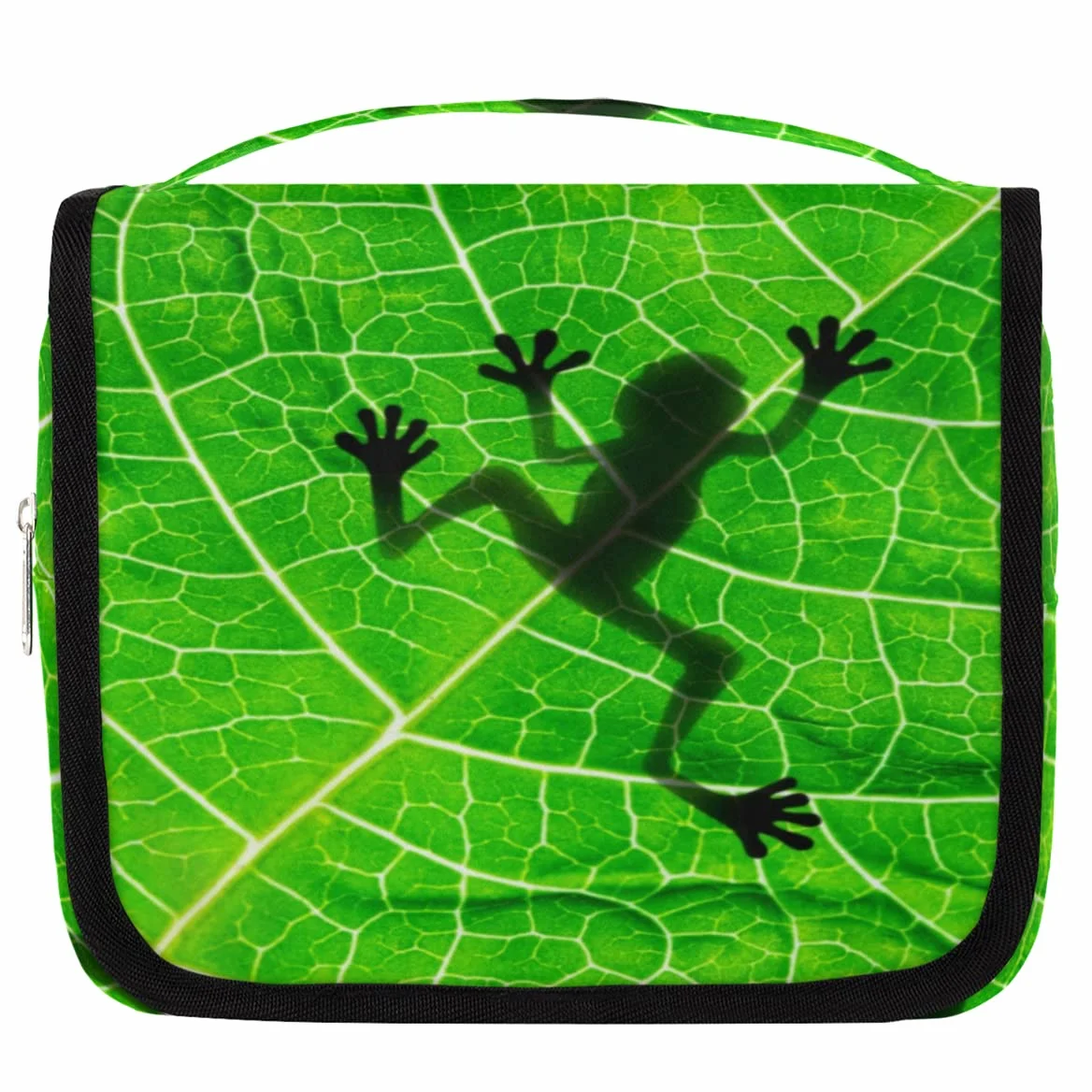 Żaba Cień Podróżna Kosmetyczka Żaba Liście Mycie Torba Unisex Wiszące przybory toaletowe Kosmetyczka Organizer do makijażu, wielobarwny, Jeden rozmiar
