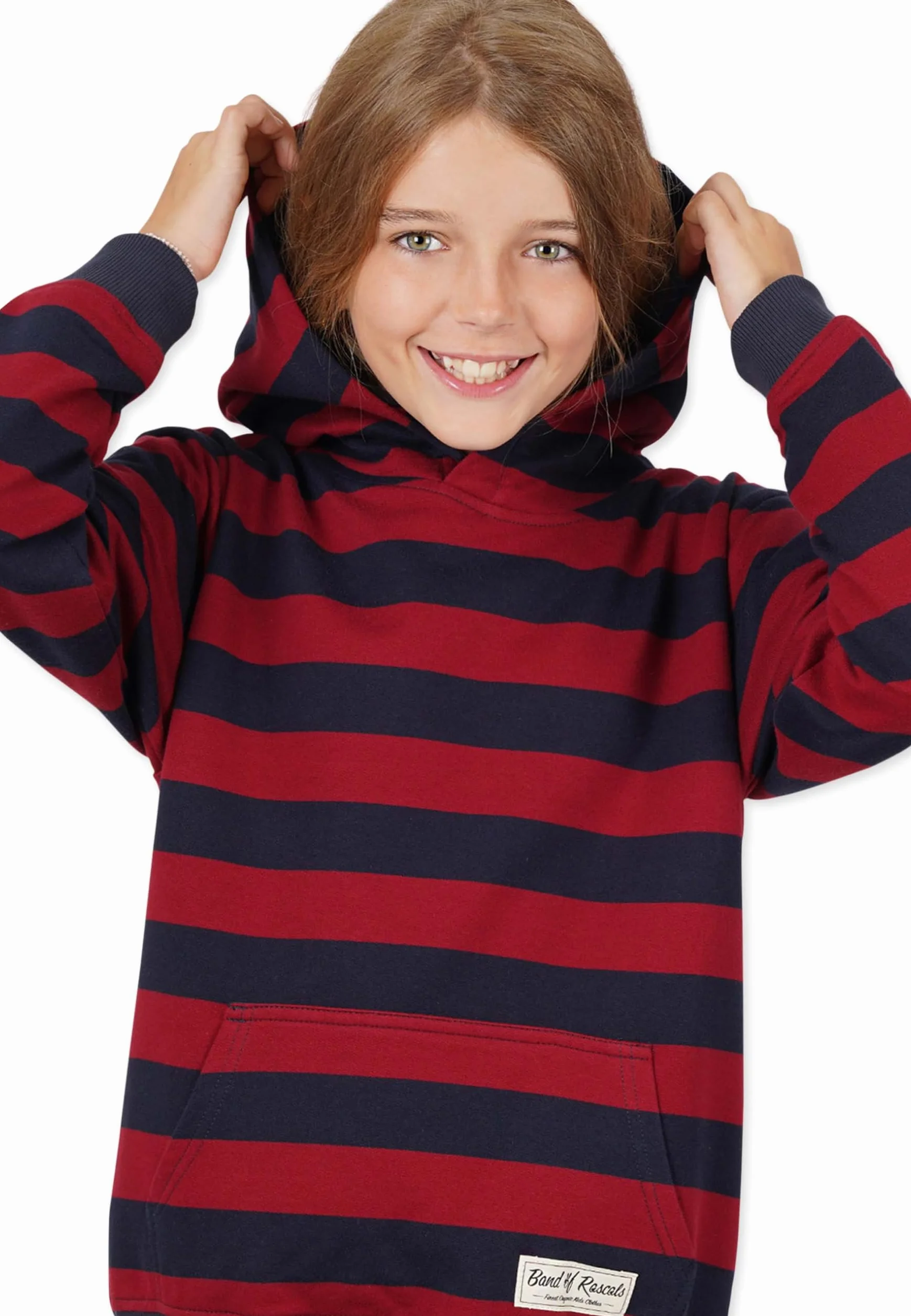 Band of Rascals Dziecięca bluza z kapturem Striped bawełna ekologiczna