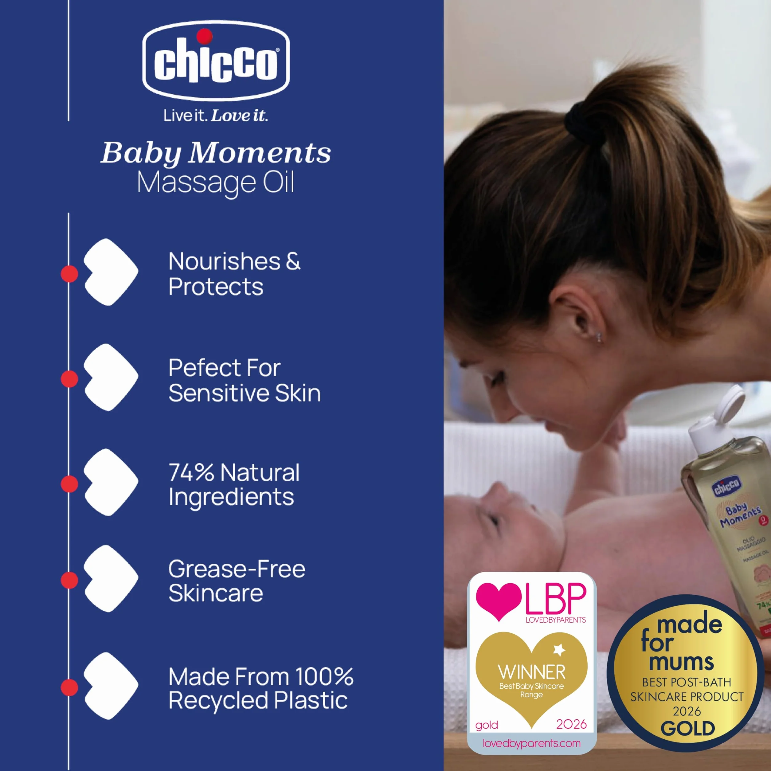 Chicco Oliwka doMasażu, Dla Dzieci od 0 m+, 200 ml