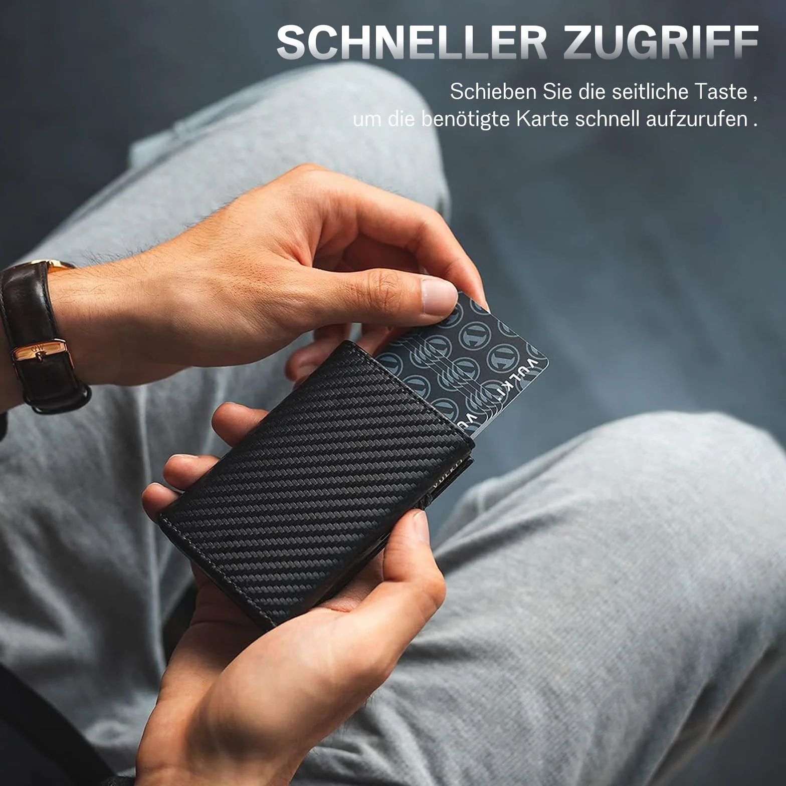 skórzany portfel męski Slim z kieszenią na monety etui na karty mały/mini z ochroną RFID etui na karty portfel czarny węglowy inteligentny portfel męski