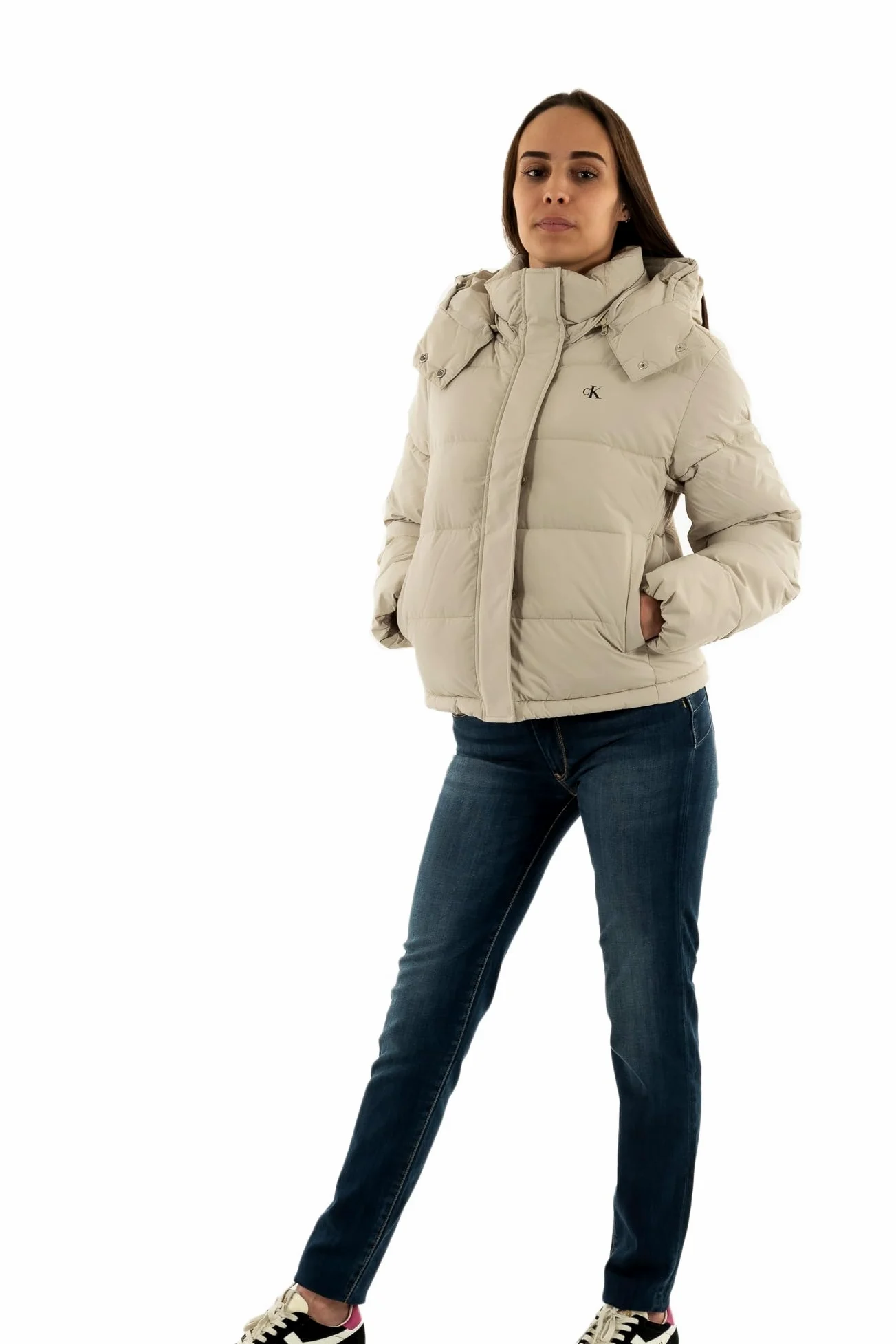 Calvin Klein Kurtka puchowa Kobiety Matte Monologo Nd Short Puffer J20j224119